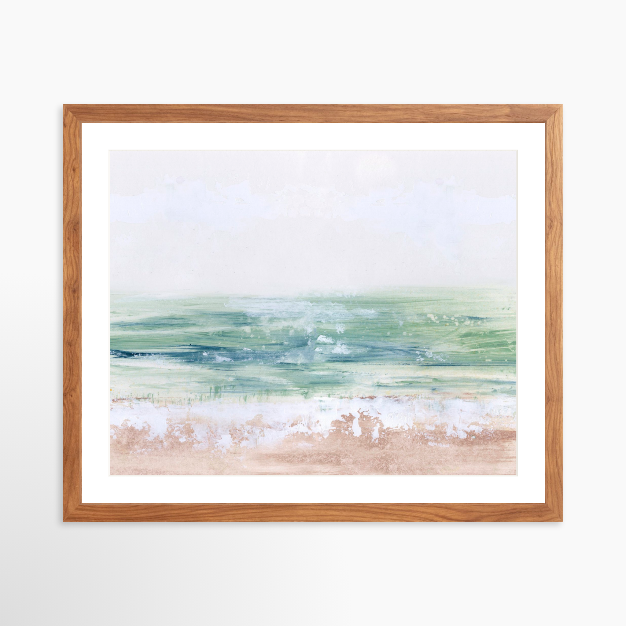 20x16 / Light Walnut Frame + White Mat