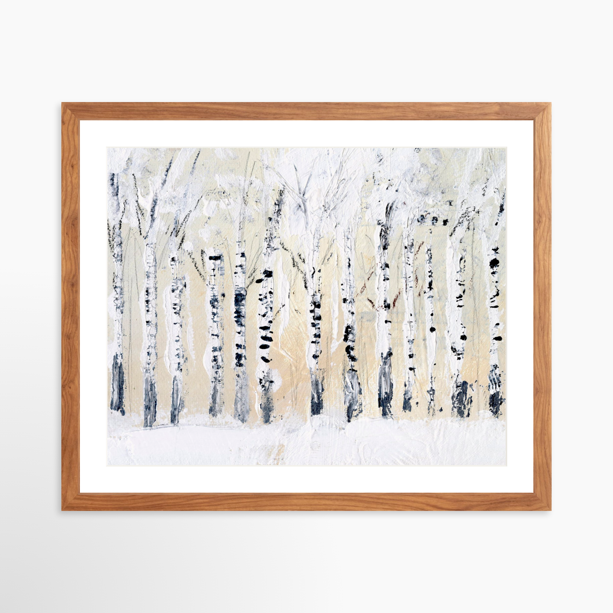 20x16 / Light Walnut Frame + White Mat