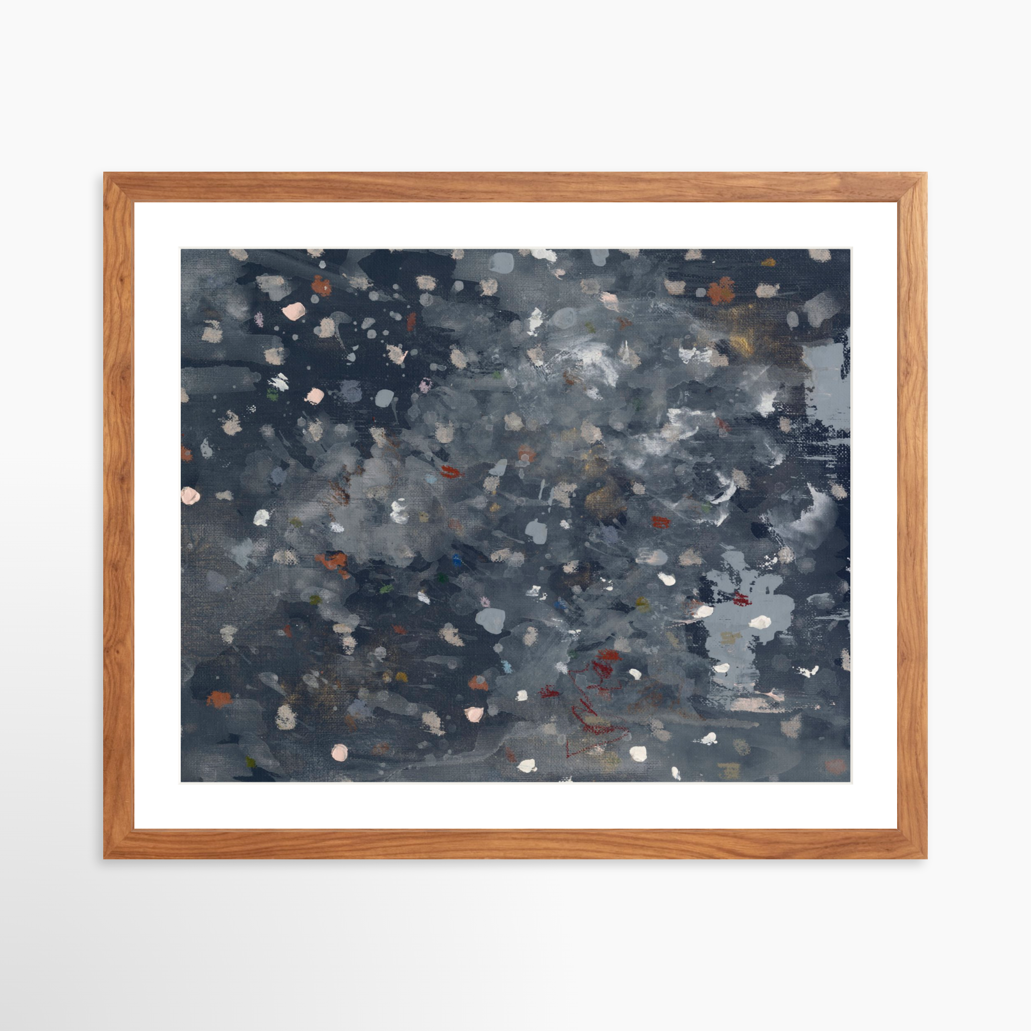 20x16 / Light Walnut Frame + White Mat