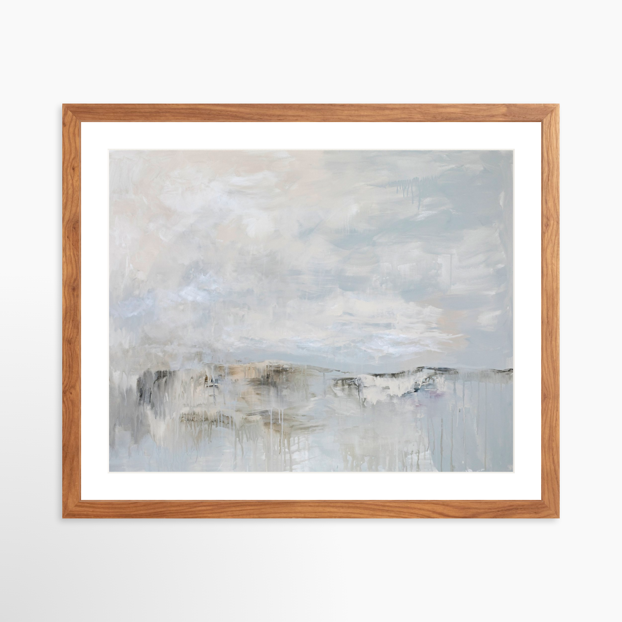 20x16 / Light Walnut Frame + White Mat