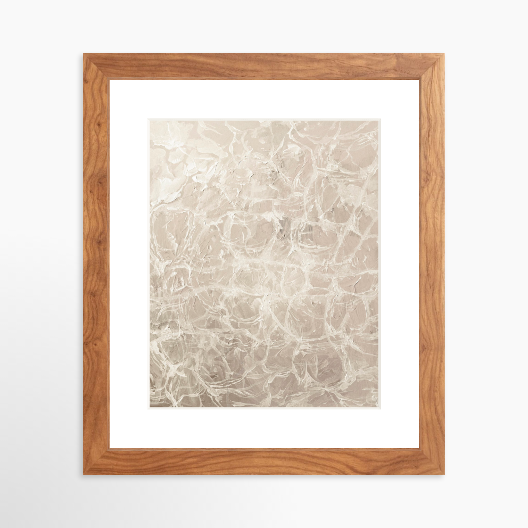 8x10 / Light Walnut Frame + White Mat