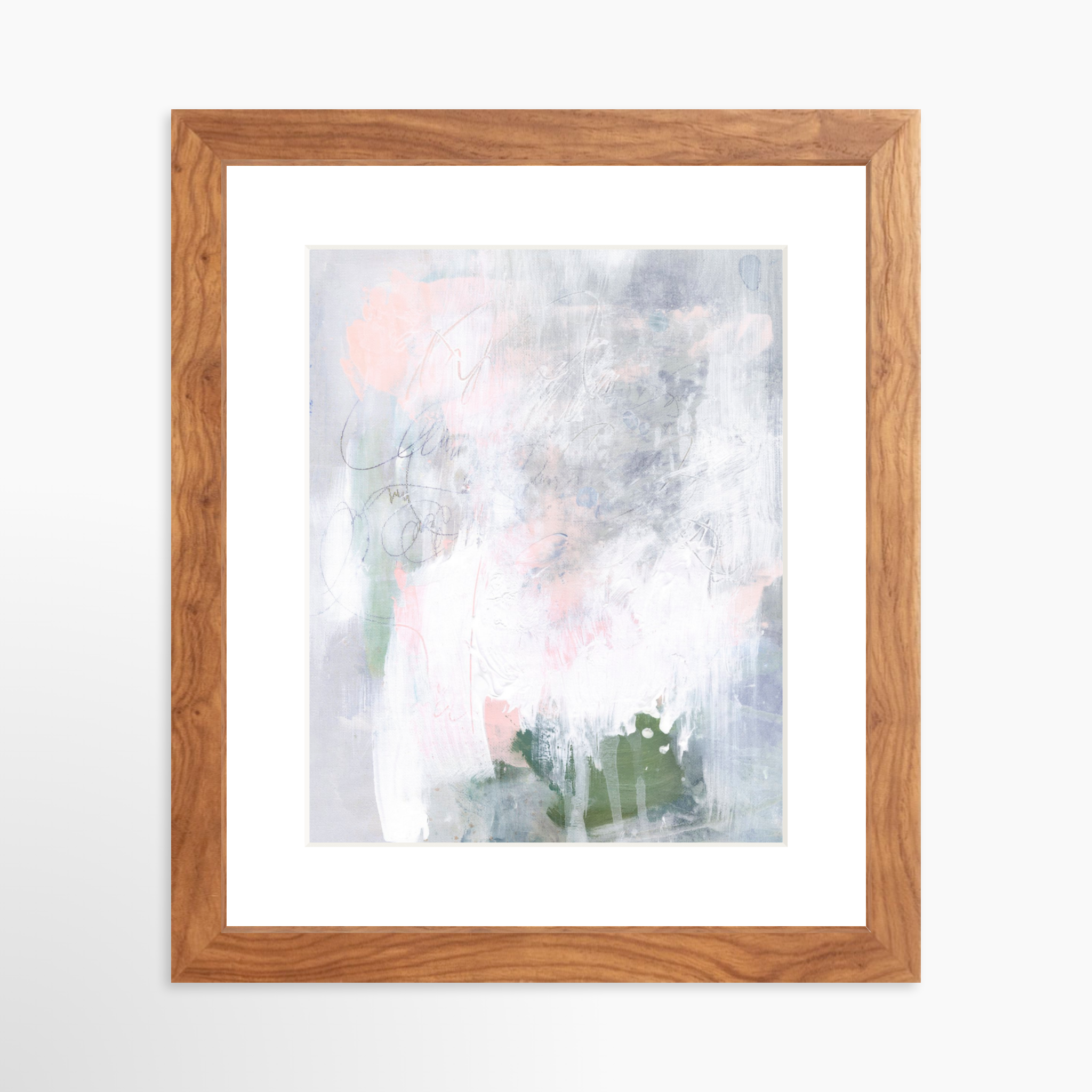 8x10 / Light Walnut Frame + White Mat