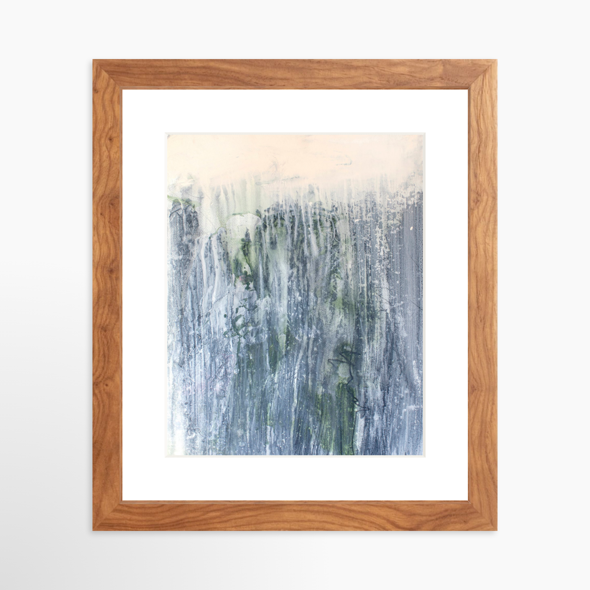 8x10 / Light Walnut Frame + White Mat