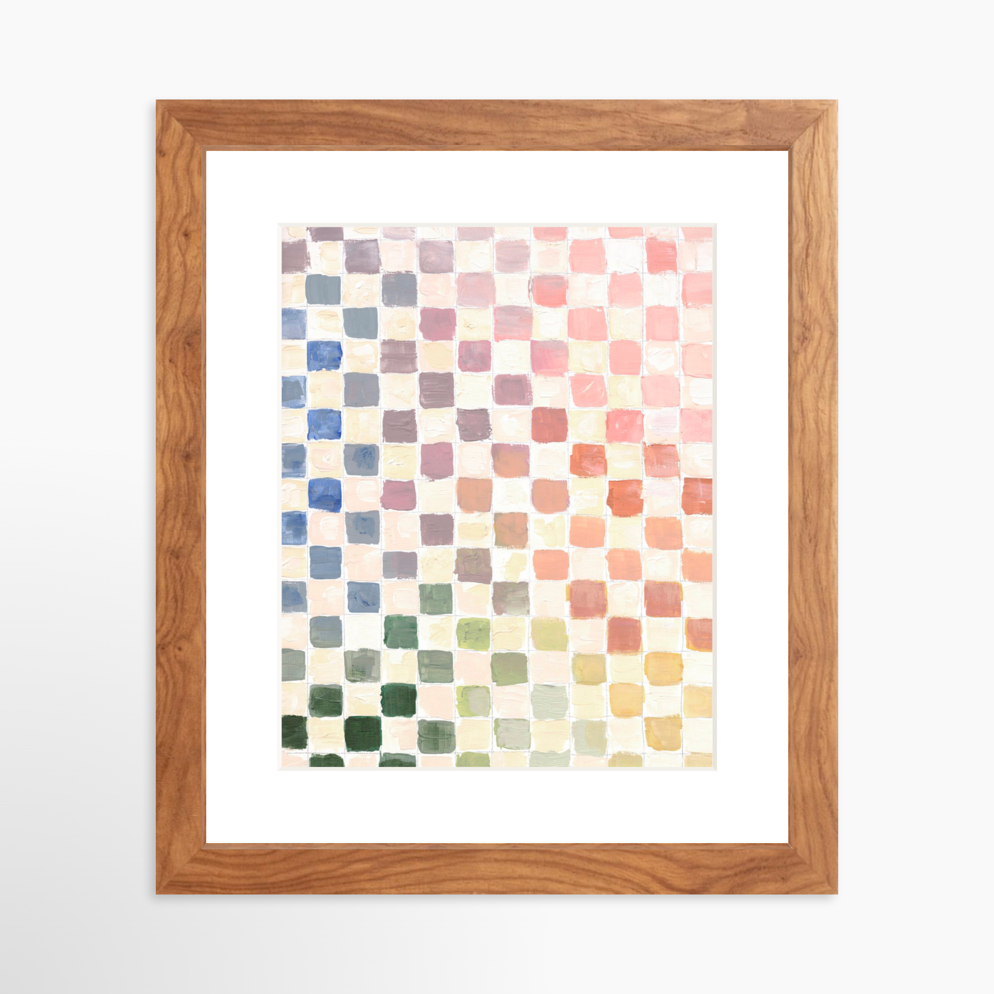 8x10 / Light Walnut Frame + White Mat