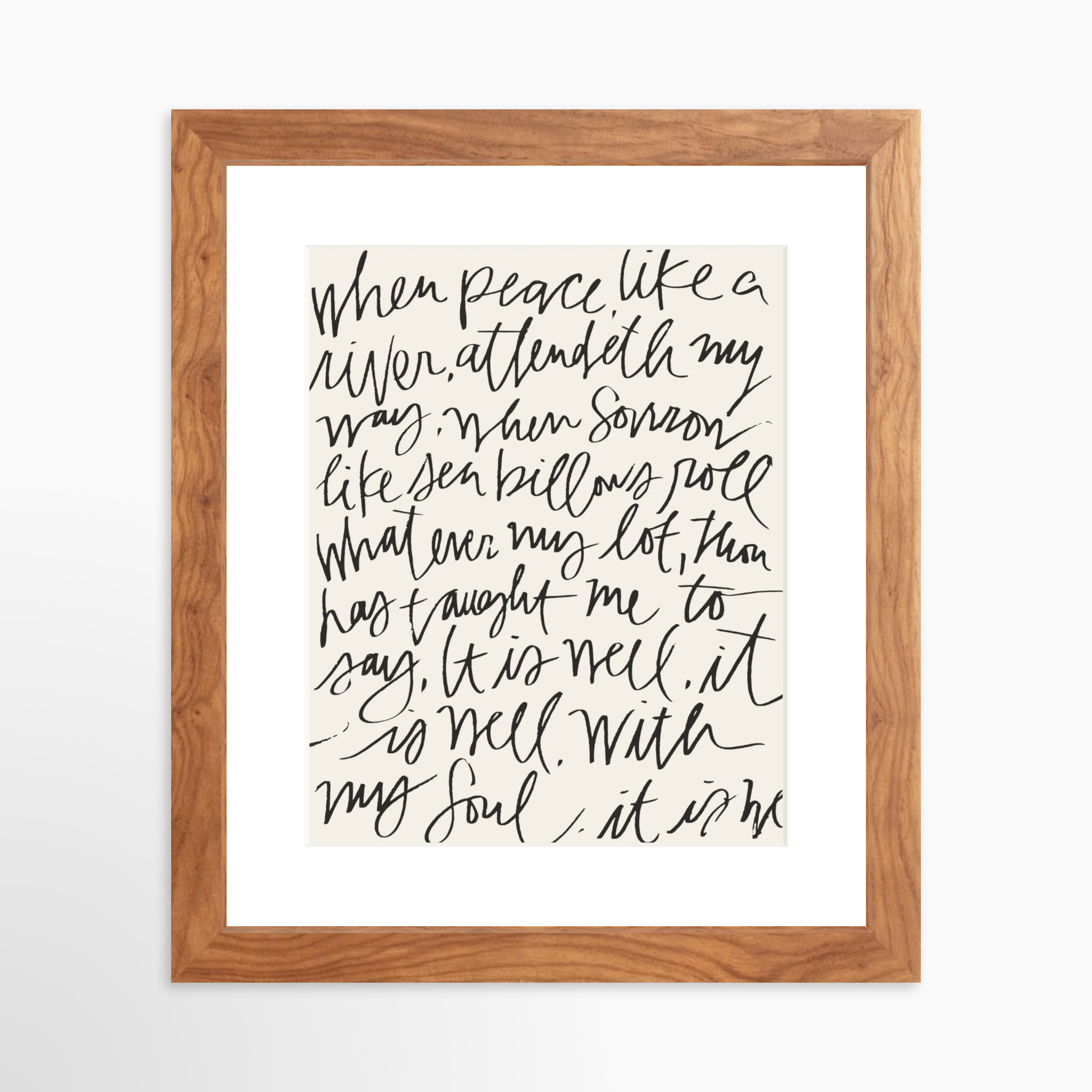 8x10 / Light Walnut Frame + White Mat