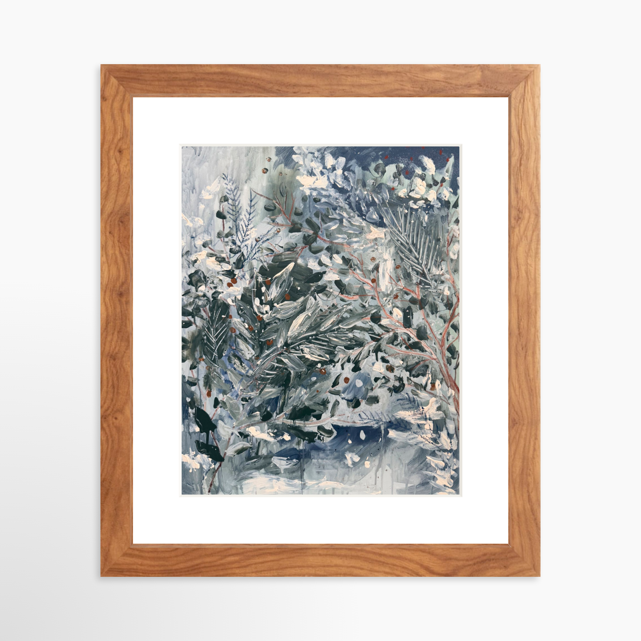 8x10 / Light Walnut Frame + White Mat