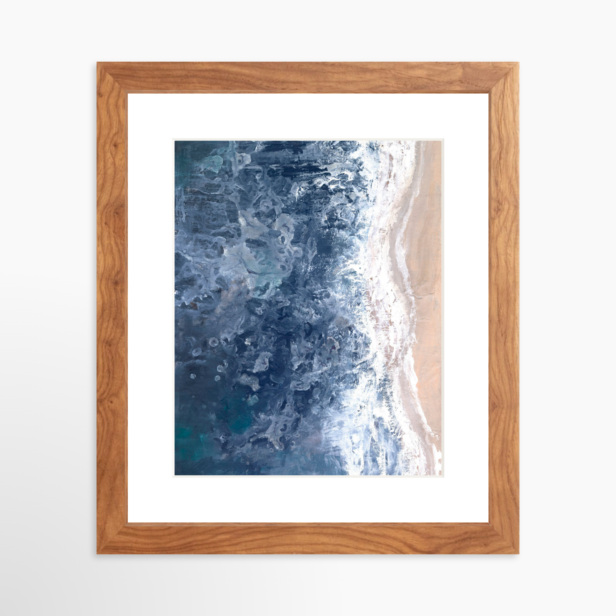 8x10 / Light Walnut Frame + White Mat