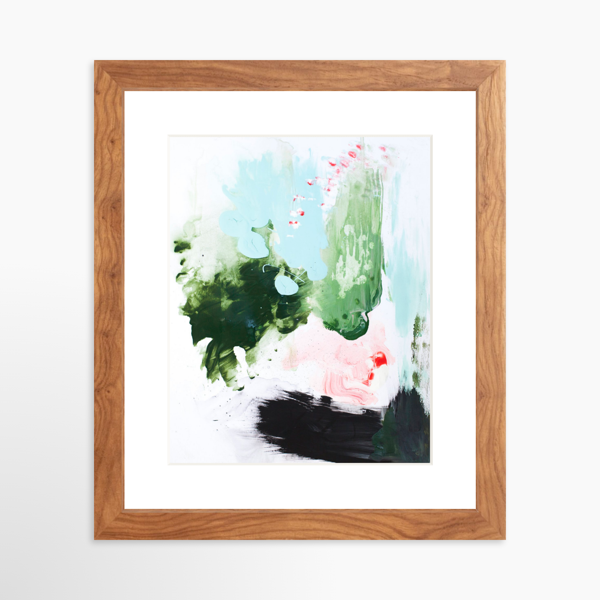 8x10 / Light Walnut Frame + White Mat