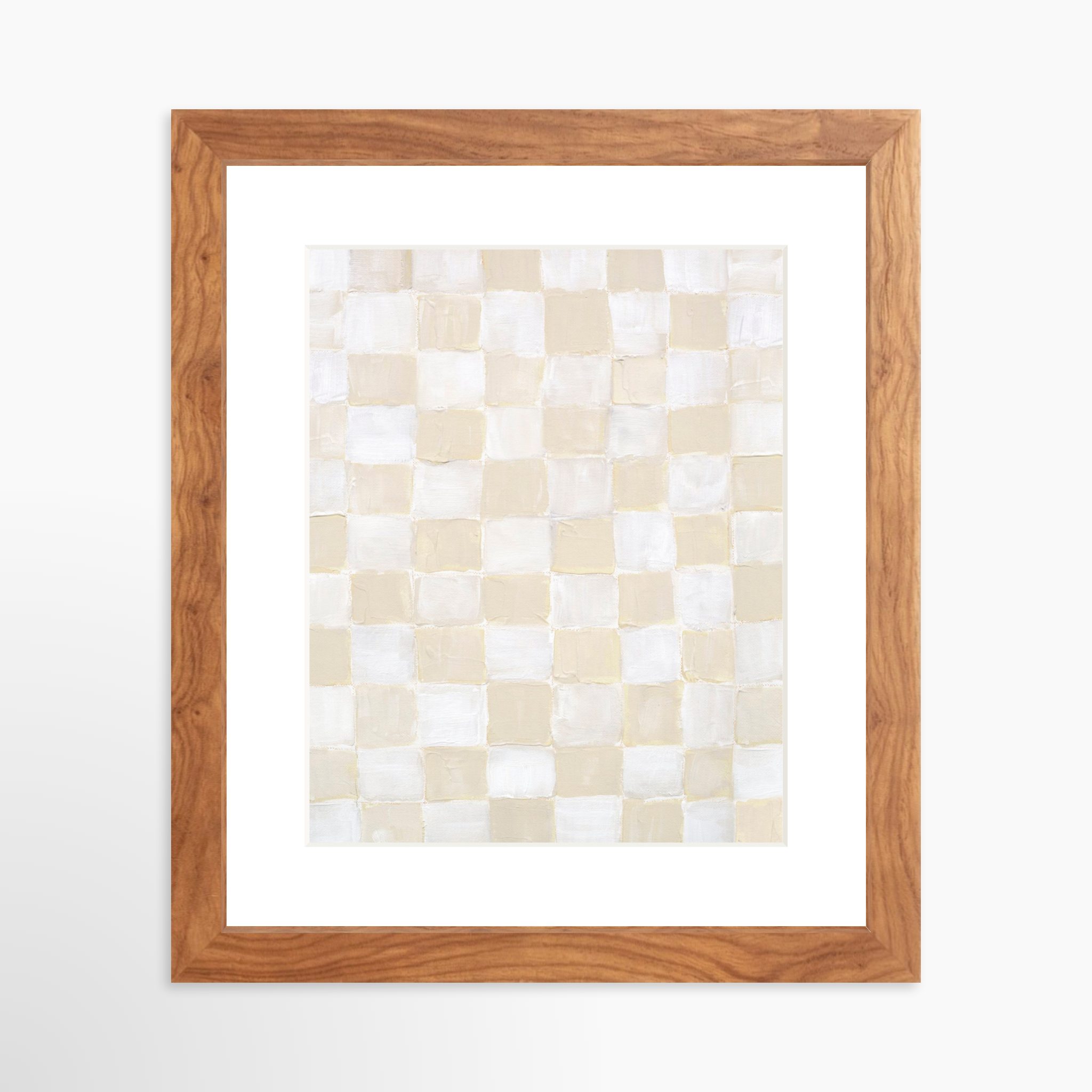 8x10 / Light Walnut Frame + White Mat