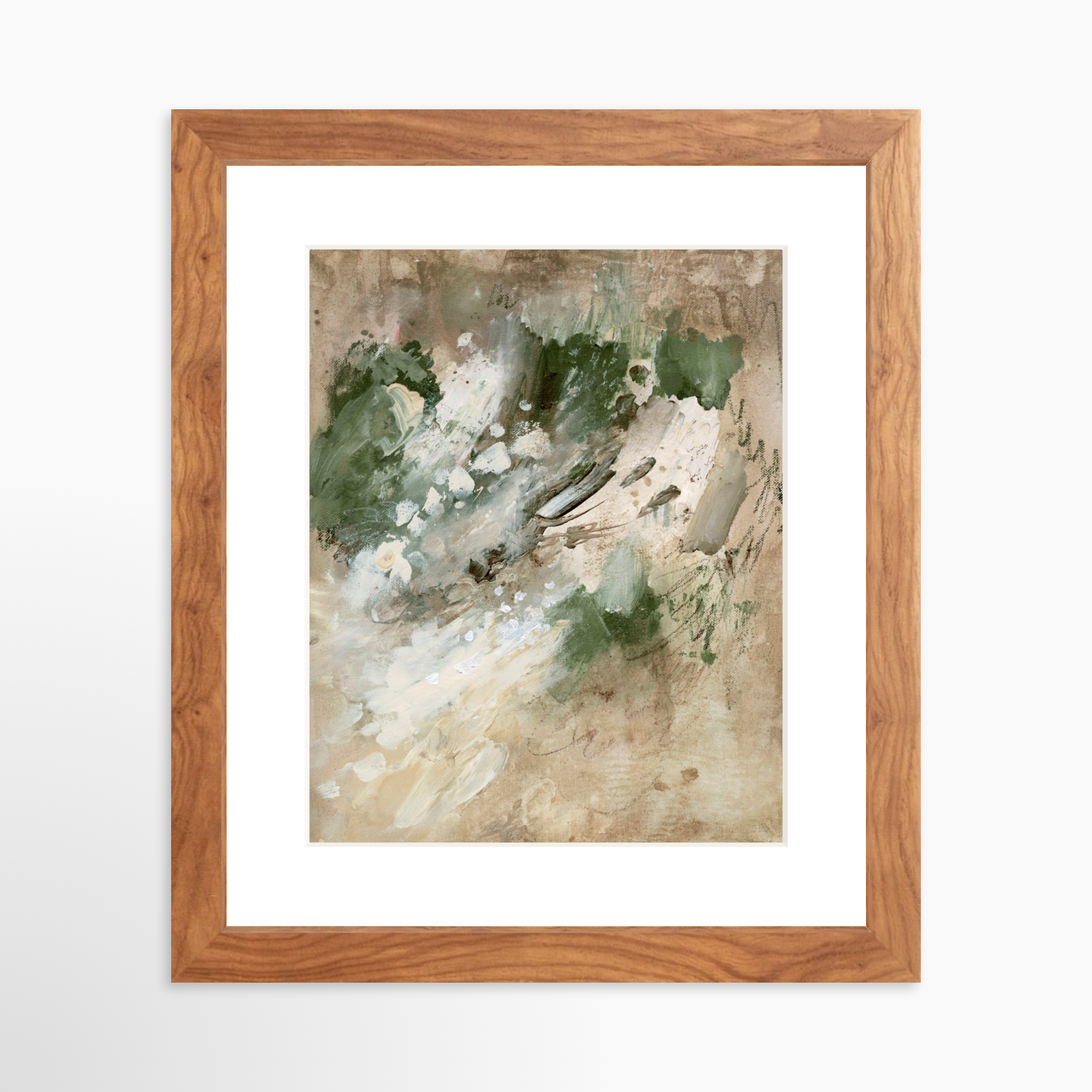 8x10 / Light Walnut Frame + White Mat