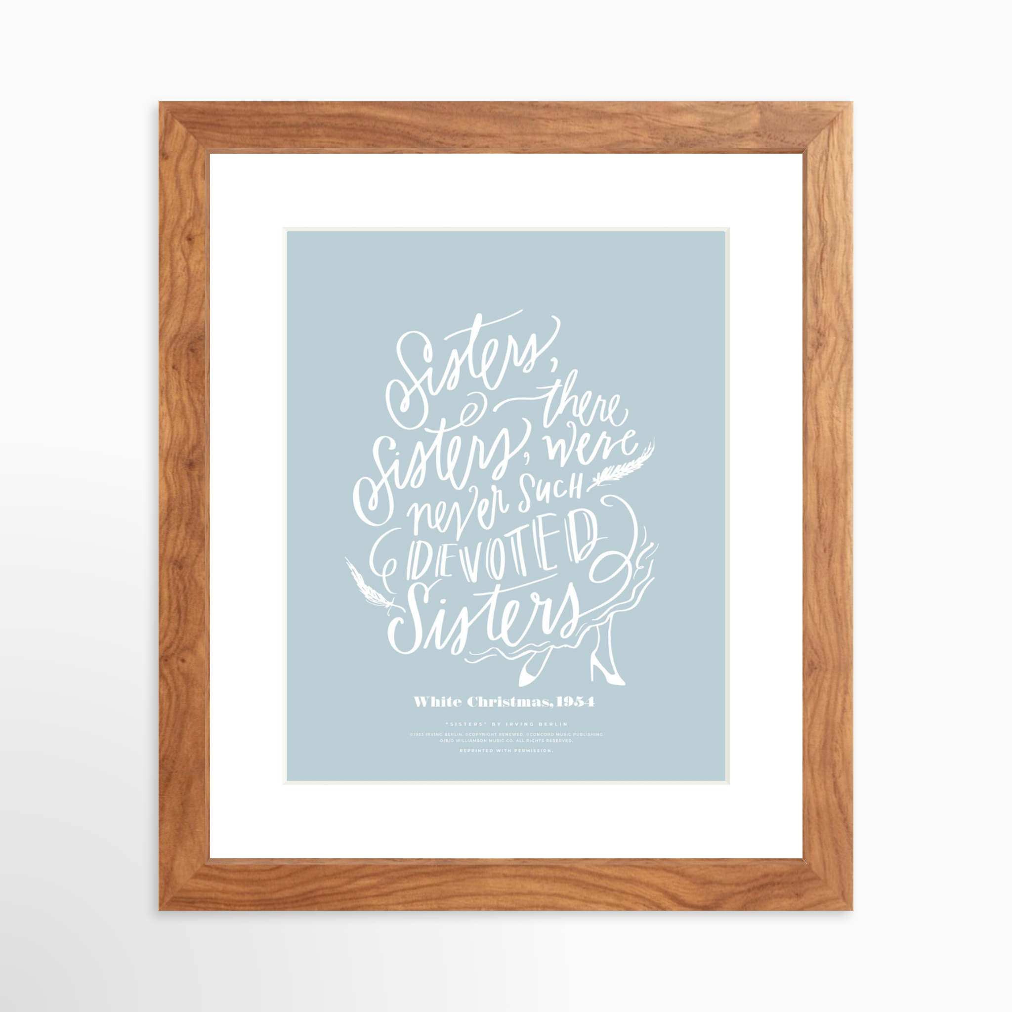 8x10 / Light Walnut Frame + White Mat