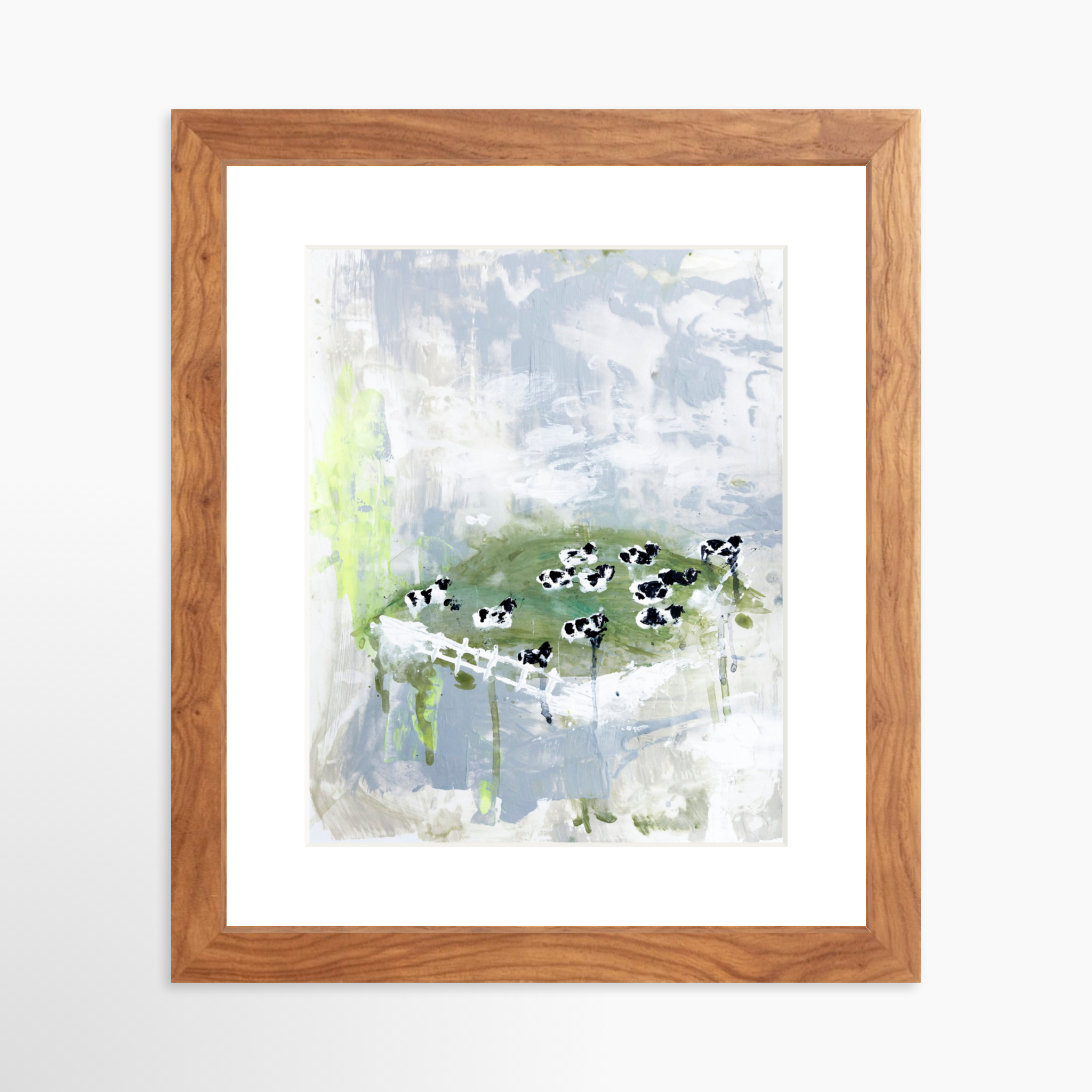 8x10 / Light Walnut Frame + White Mat