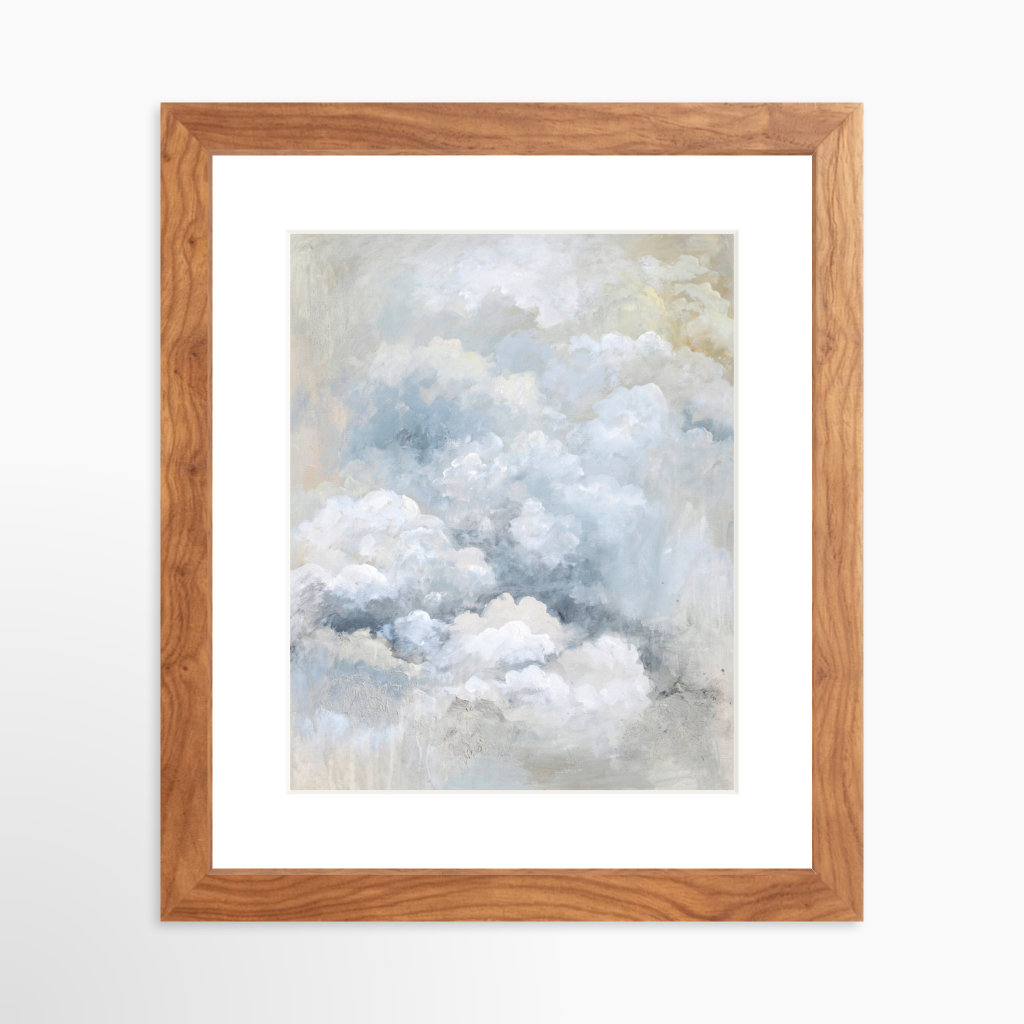 8x10 / Light Walnut Frame + White Mat