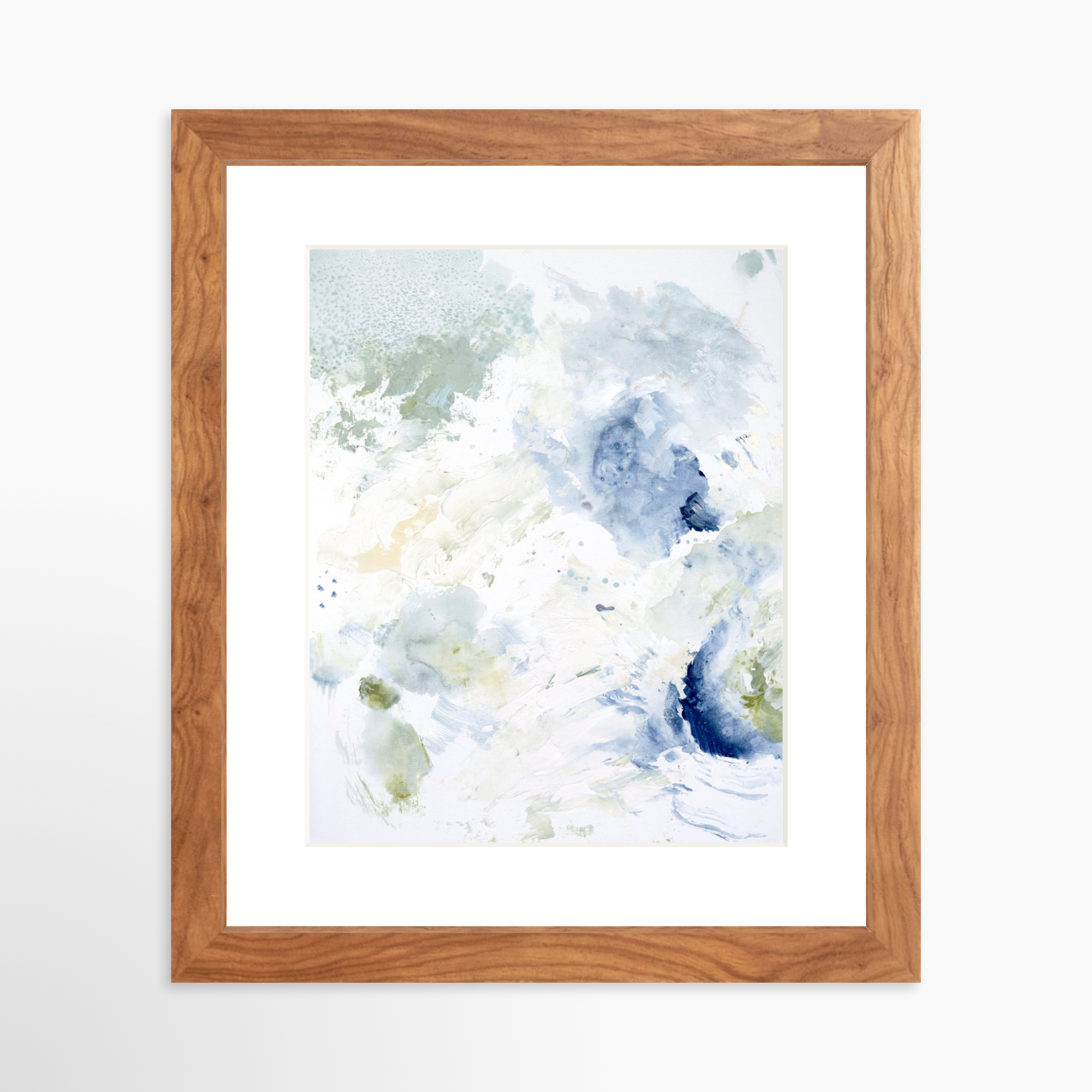 8x10 / Light Walnut Frame + White Mat