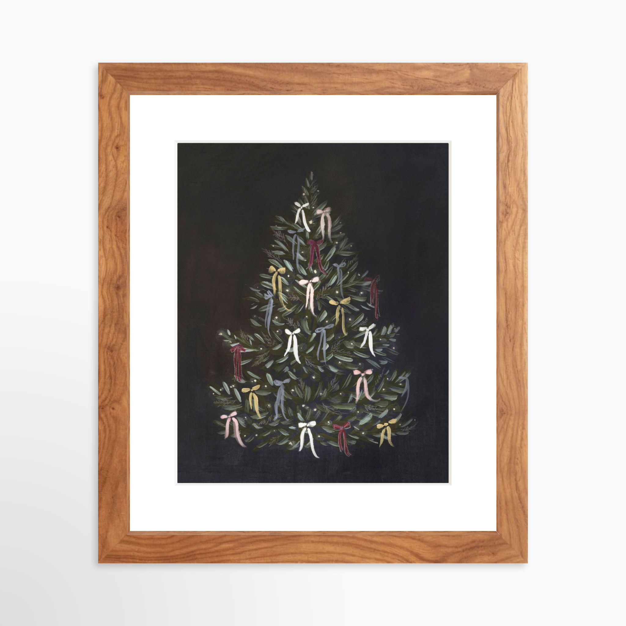 8x10 / Light Walnut Frame + White Mat