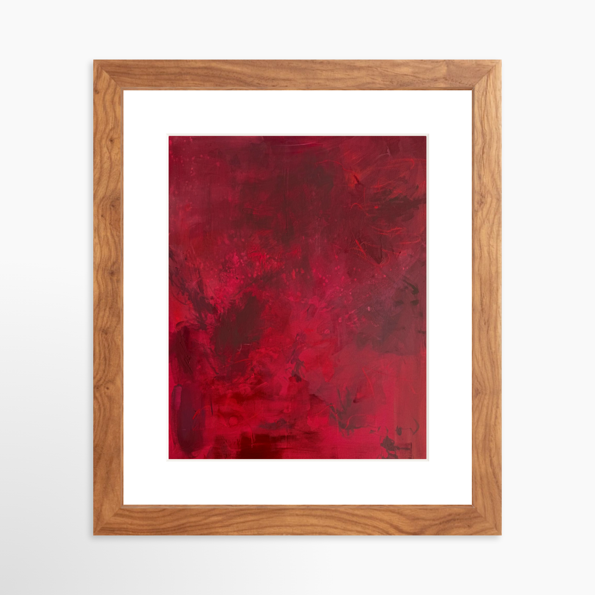 8x10 / Light Walnut Frame + White Mat