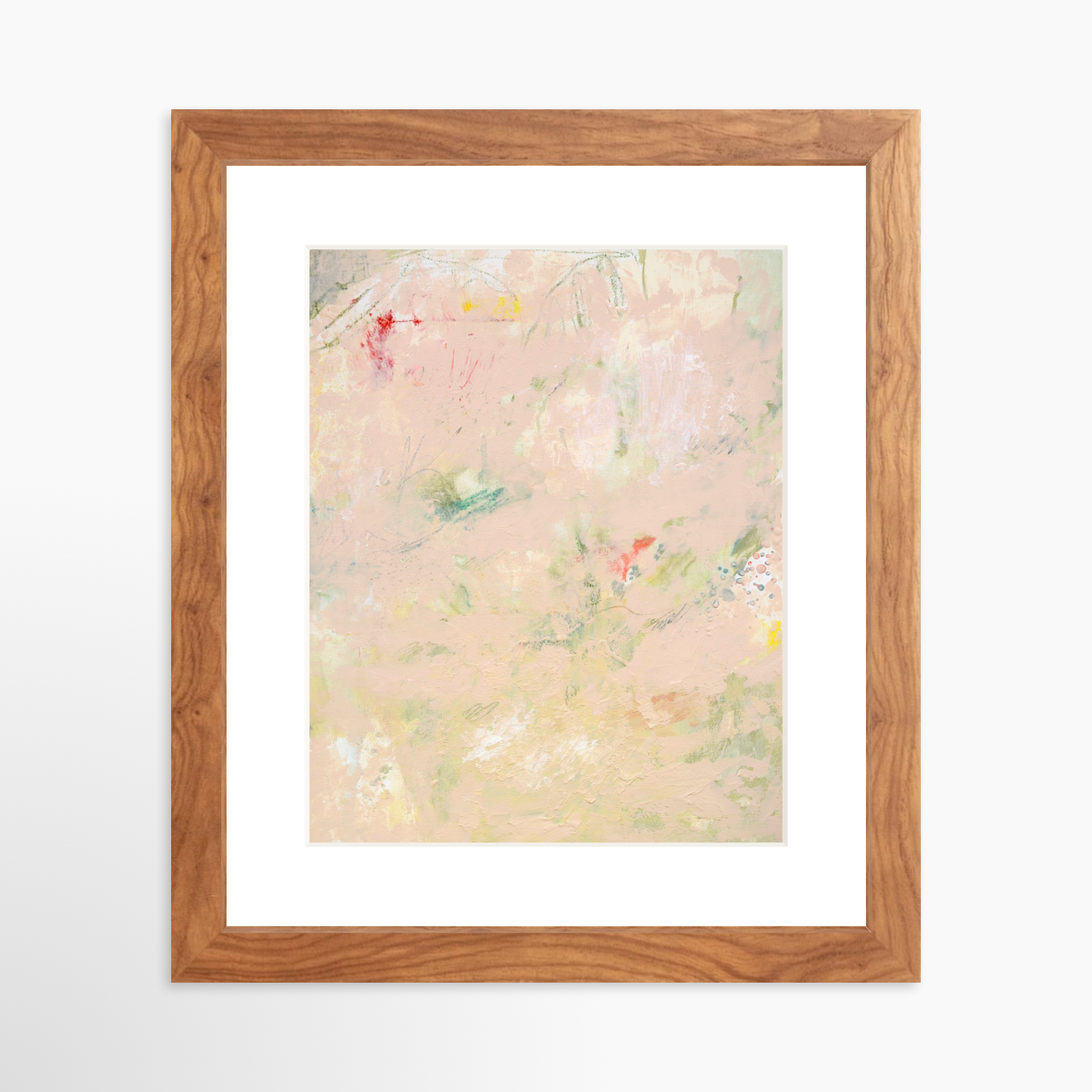 8x10 / Light Walnut Frame + White Mat