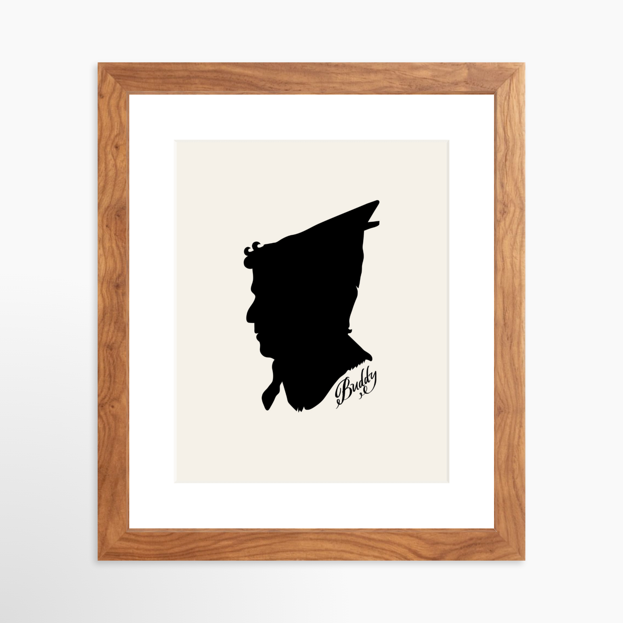 8x10 / Light Walnut Frame + White Mat