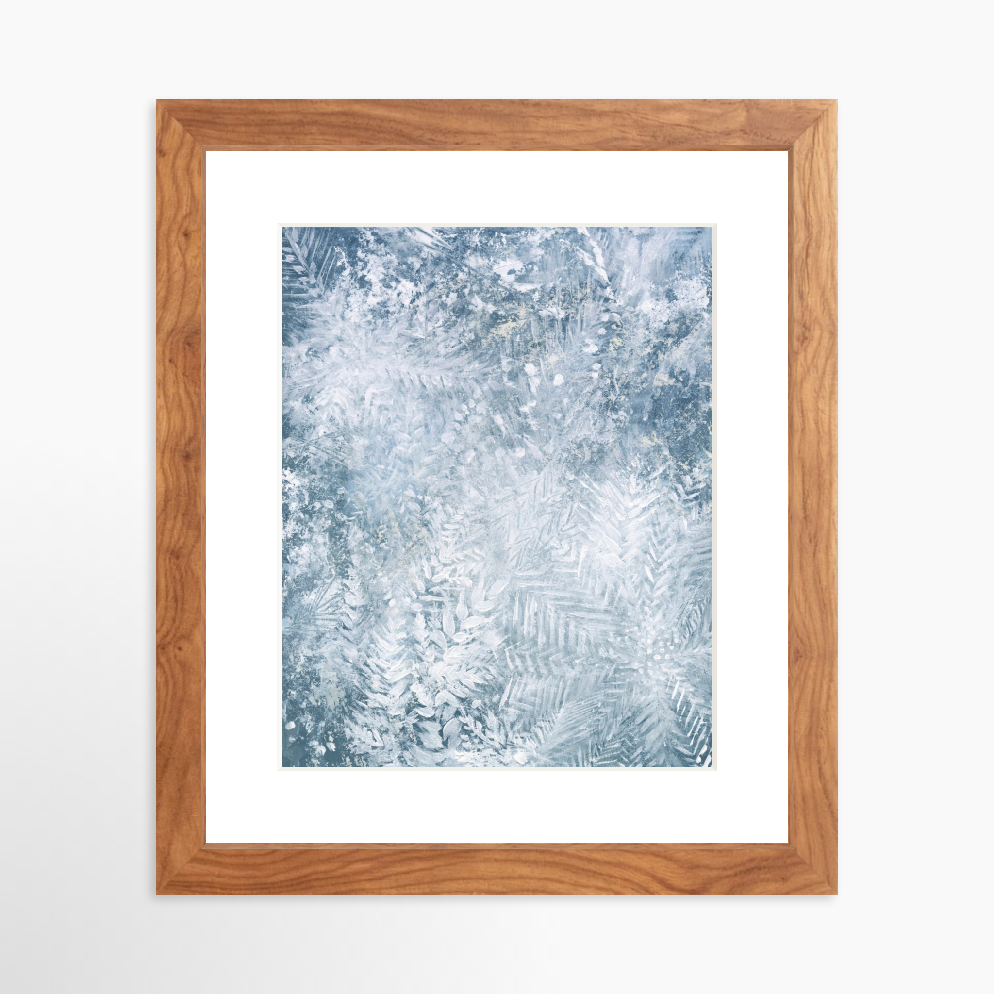 8x10 / Light Walnut Frame + White Mat