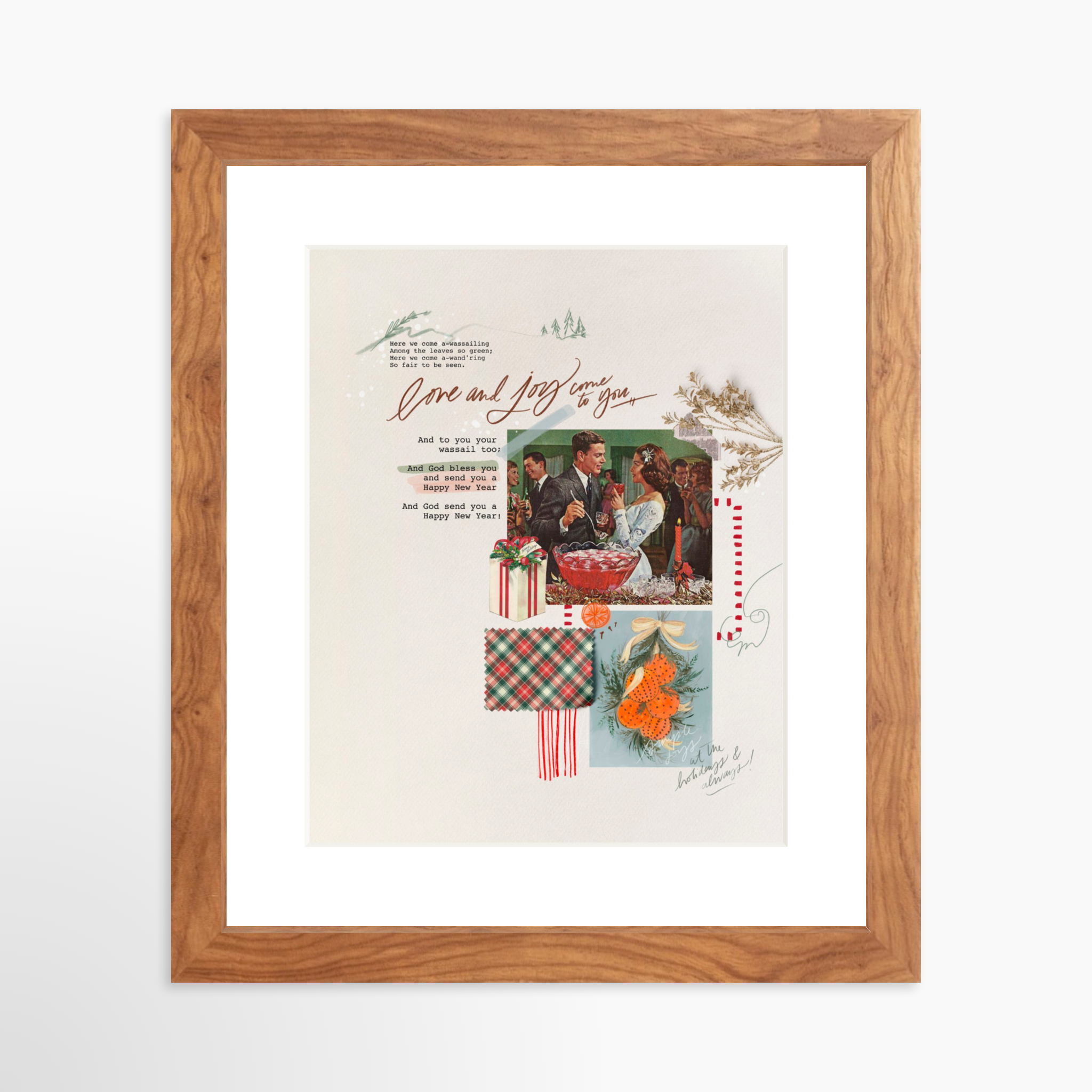 8x10 / Light Walnut Frame + White Mat