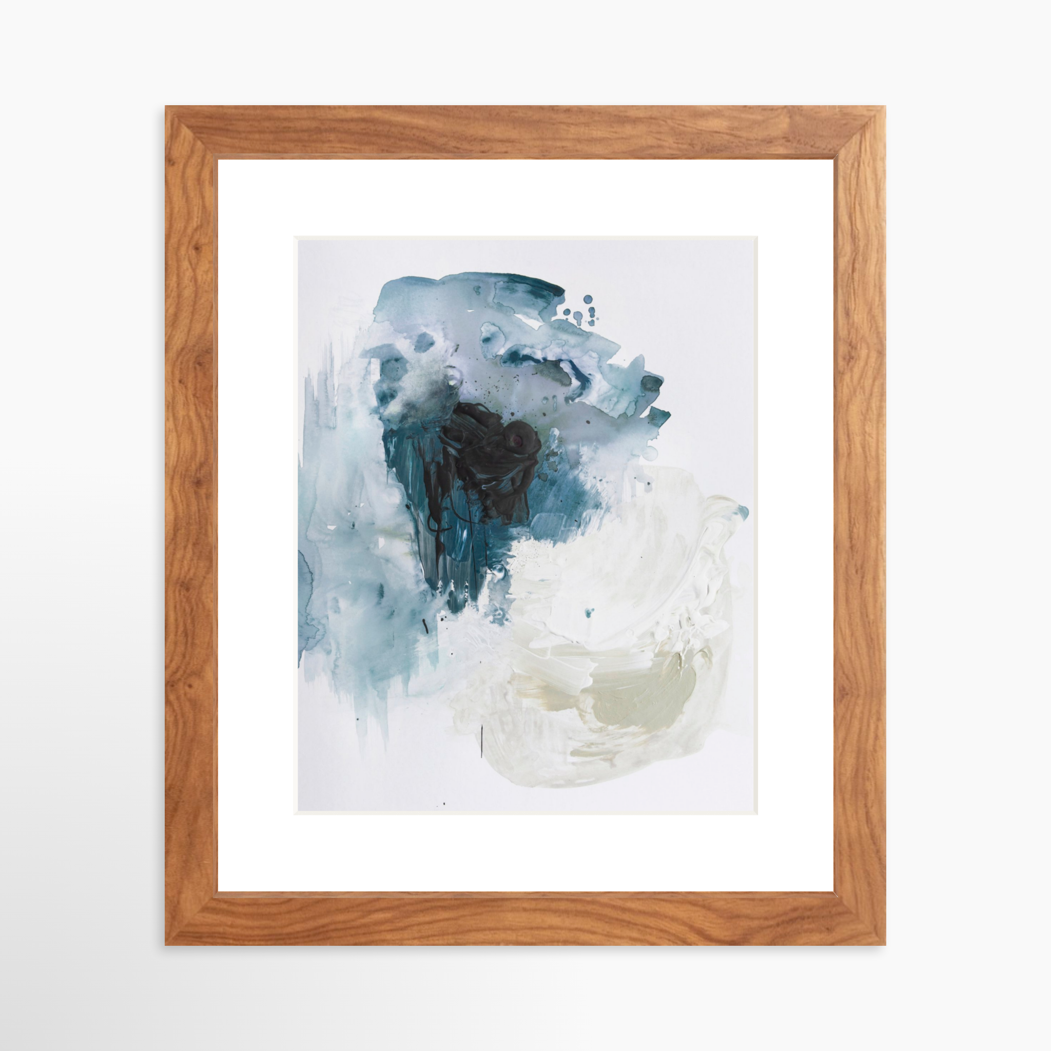 8x10 / Light Walnut Frame + White Mat