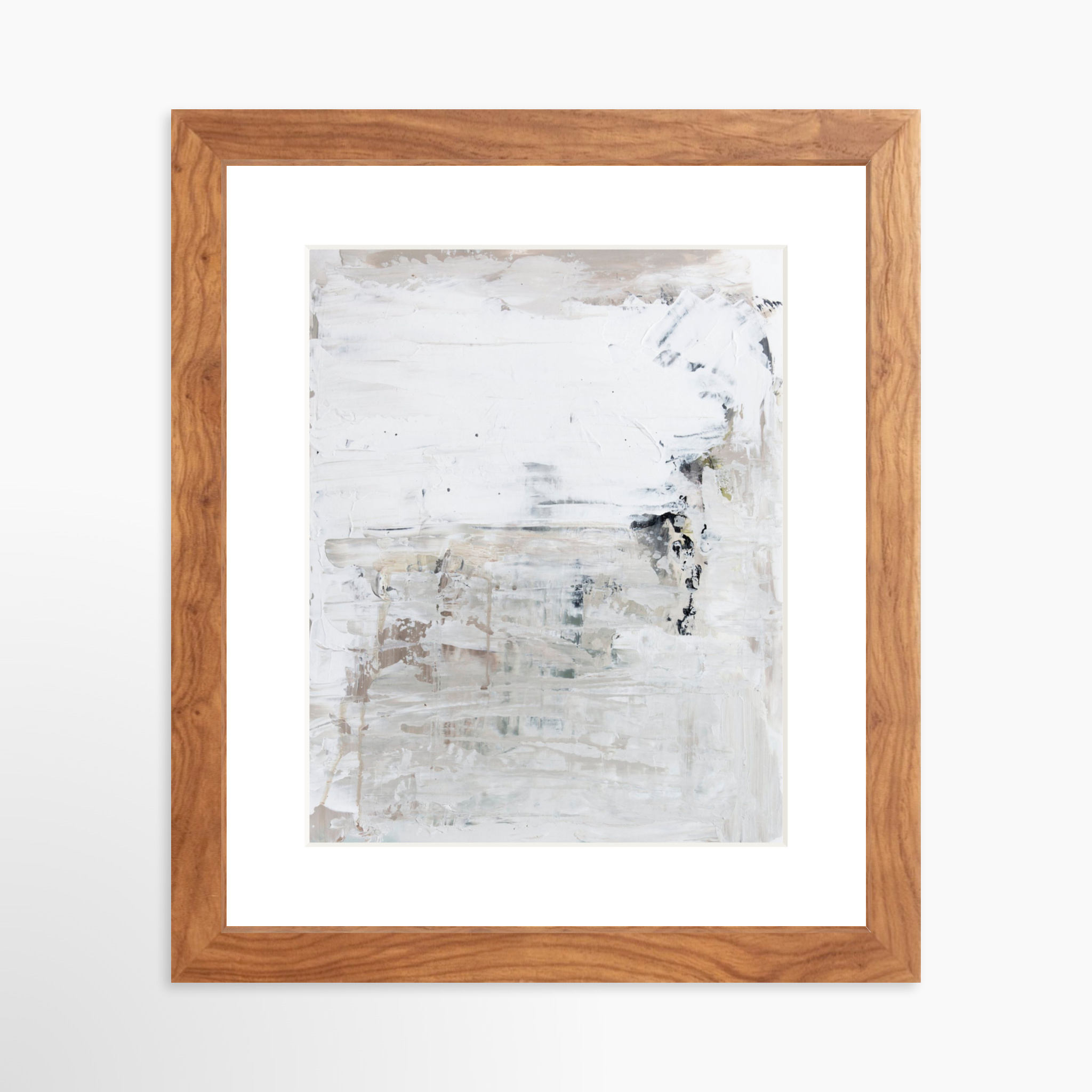 8x10 / Light Walnut Frame + White Mat