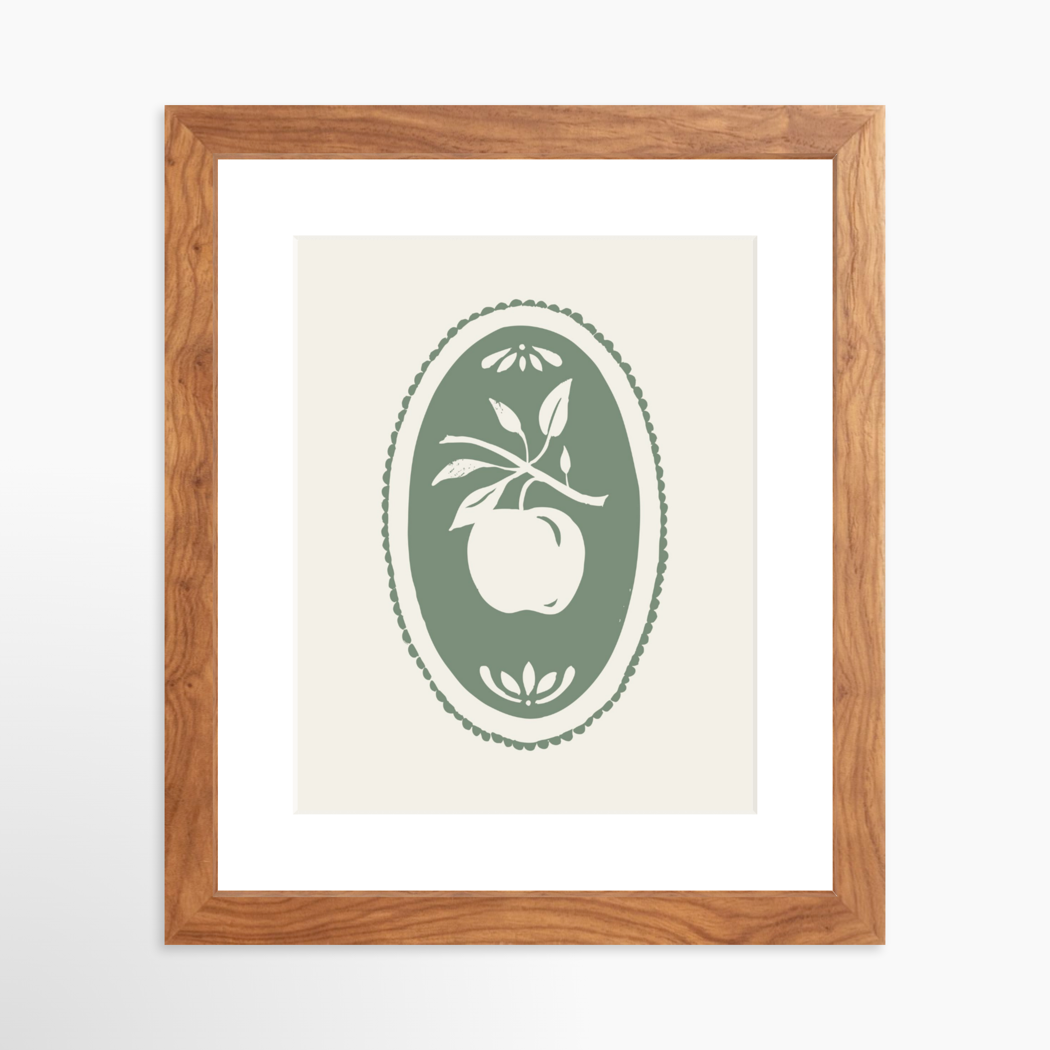 8x10 / Light Walnut Frame + White Mat