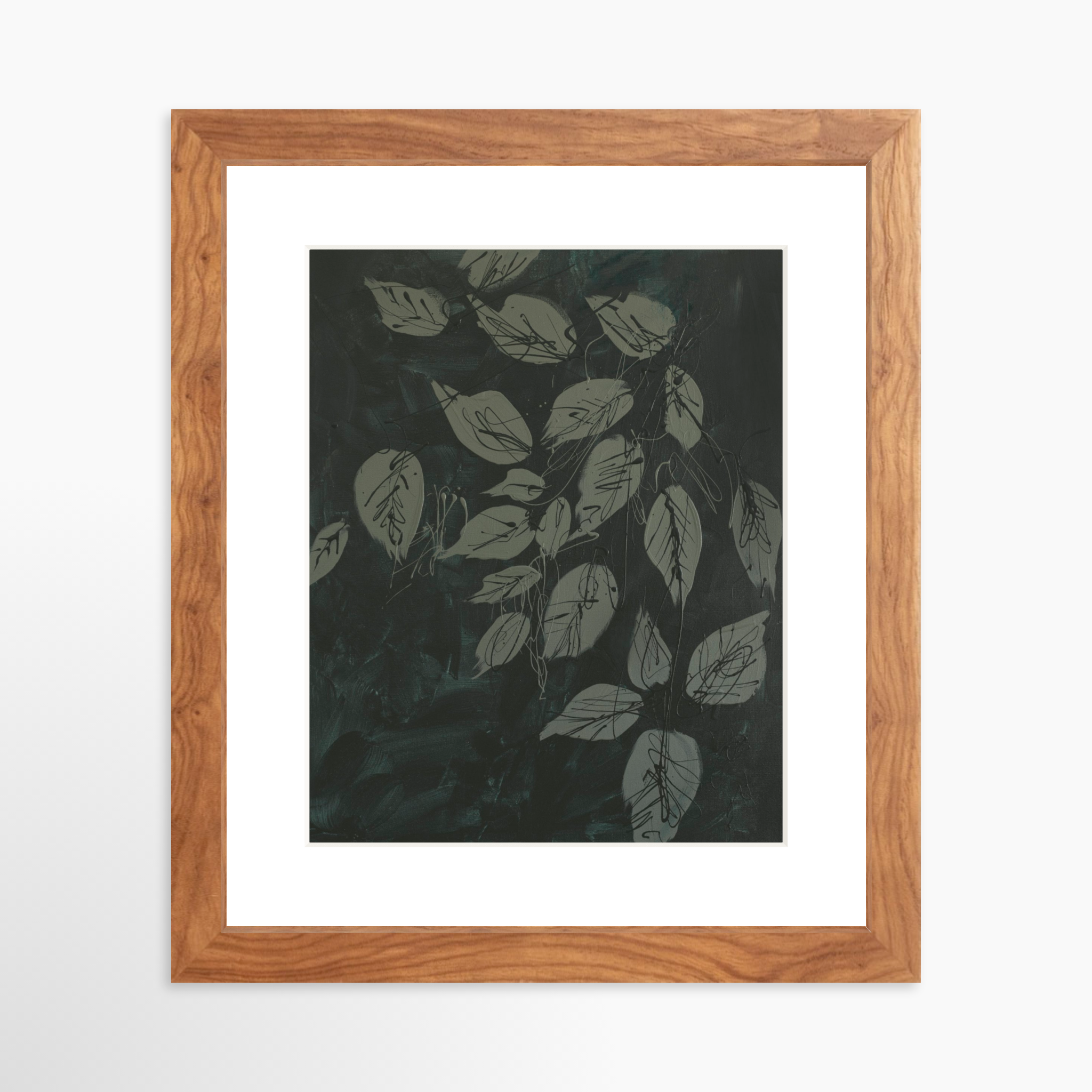 8x10 / Light Walnut Frame + White Mat