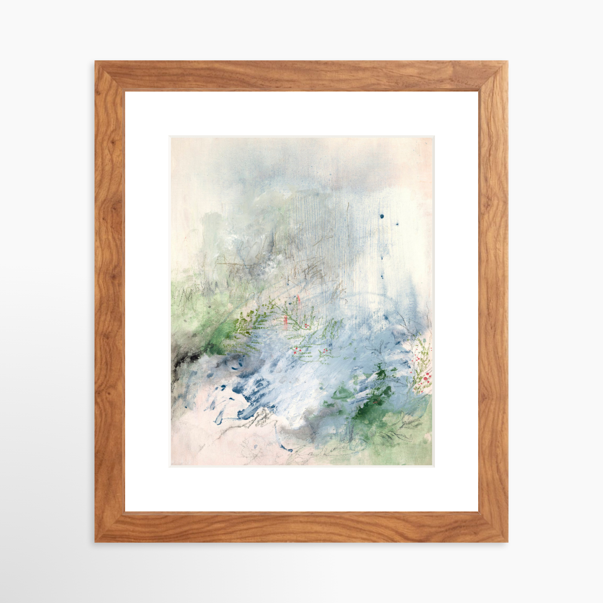 8x10 / Light Walnut Frame + White Mat