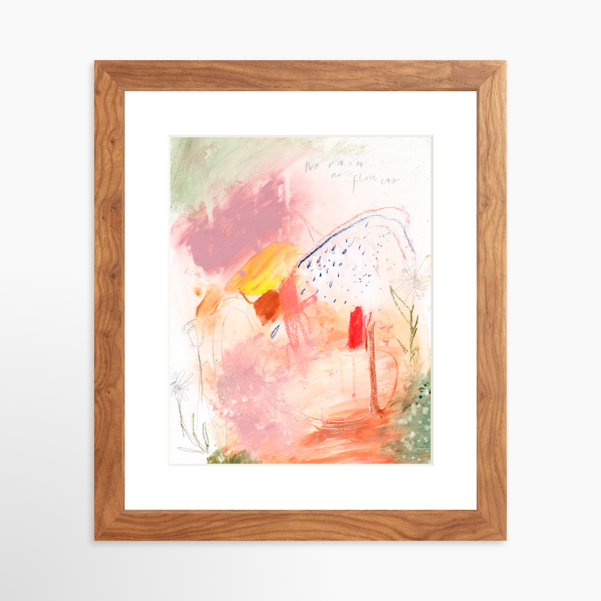 8x10 / Light Walnut Frame + White Mat