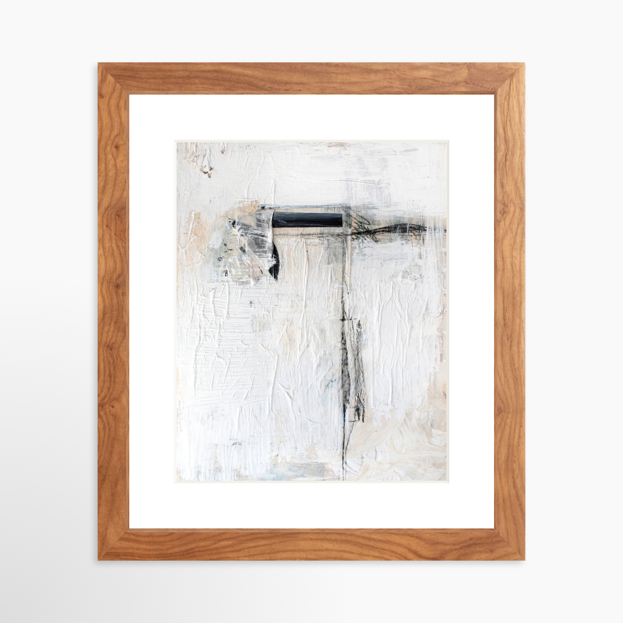 8x10 / Light Walnut Frame + White Mat