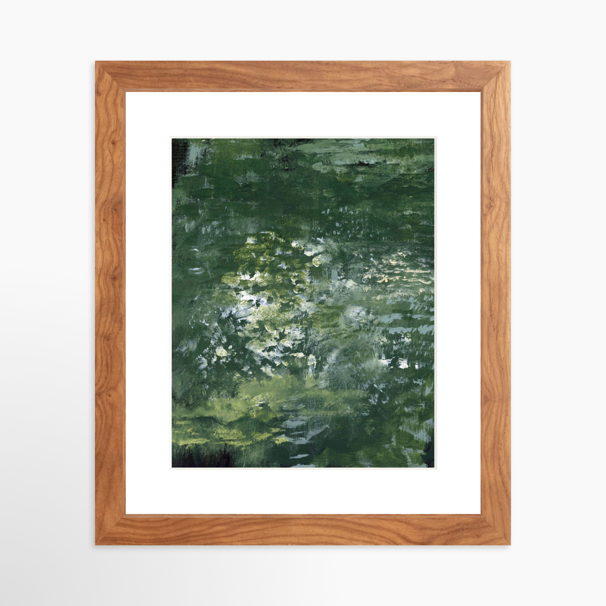 8x10 / Light Walnut Frame + White Mat