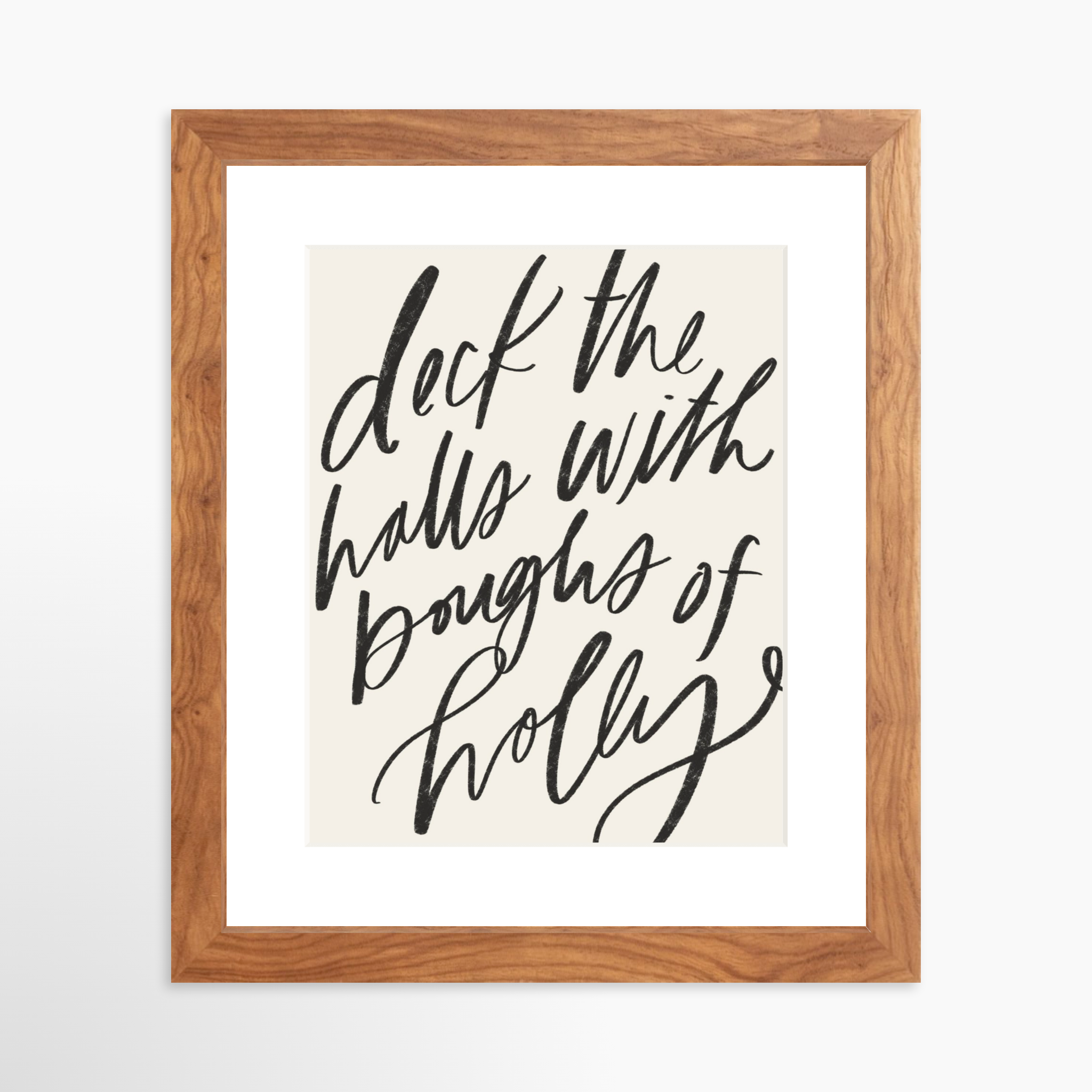 8x10 / Light Walnut Frame + White Mat