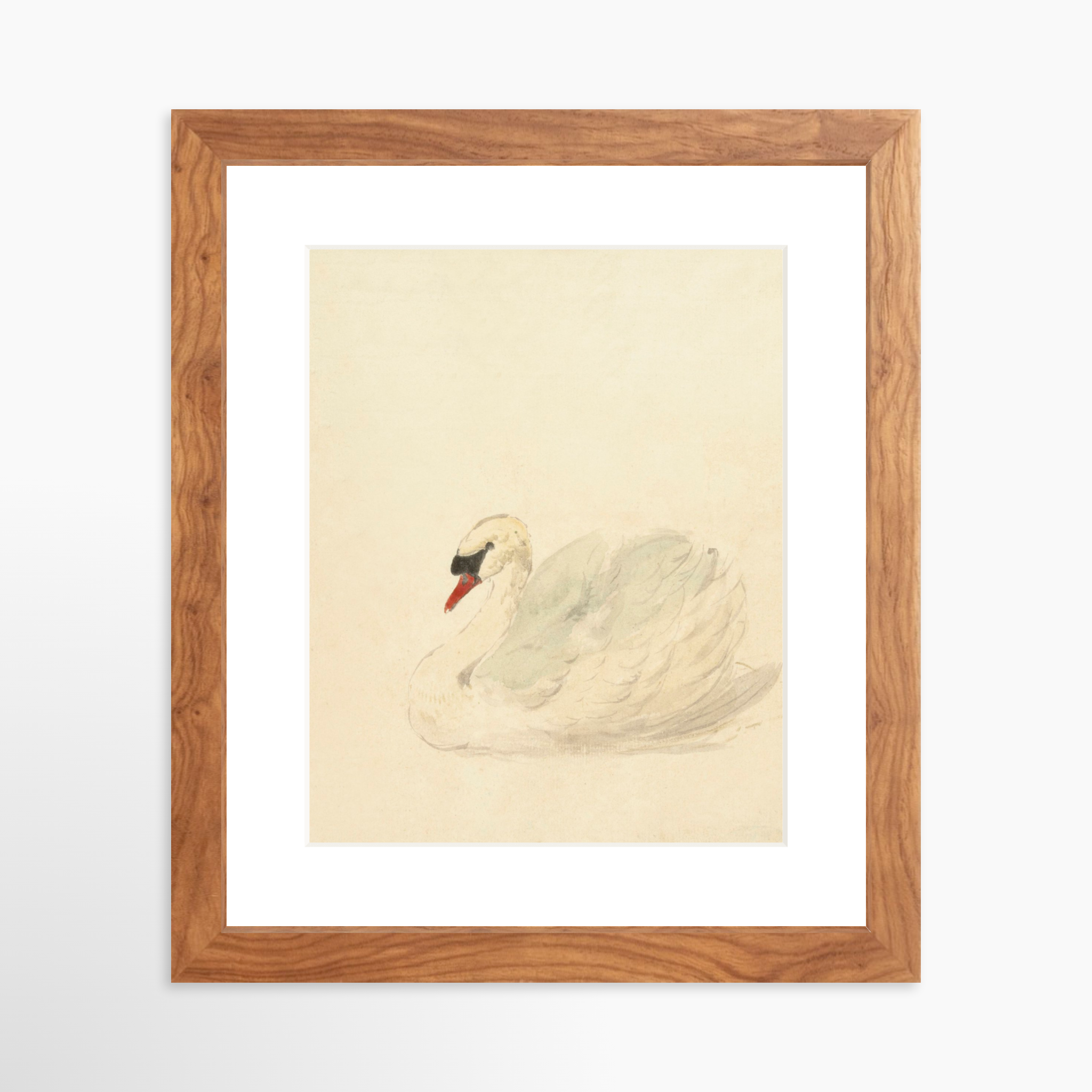 8x10 / Light Walnut Frame + White Mat