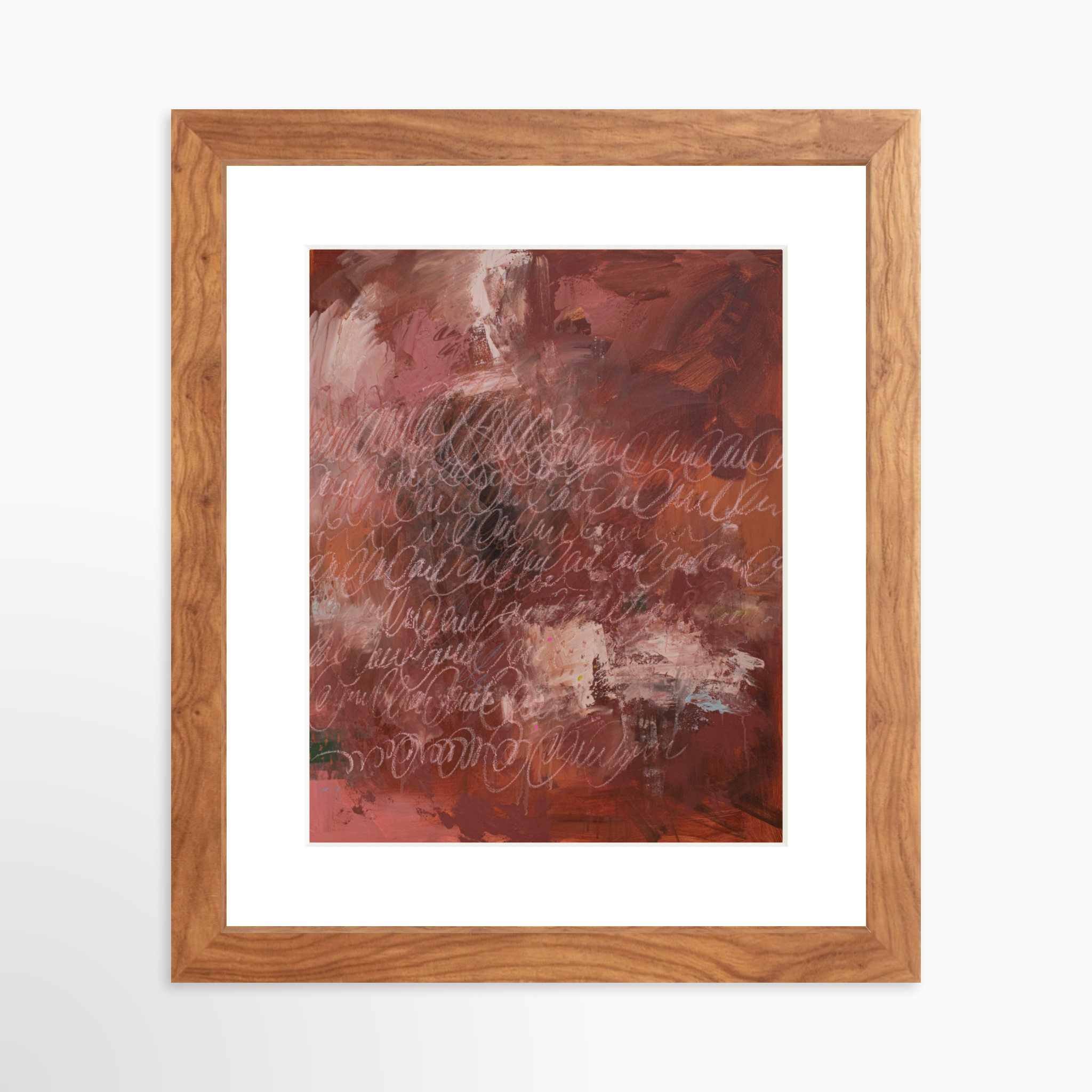 8x10 / Light Walnut Frame + White Mat