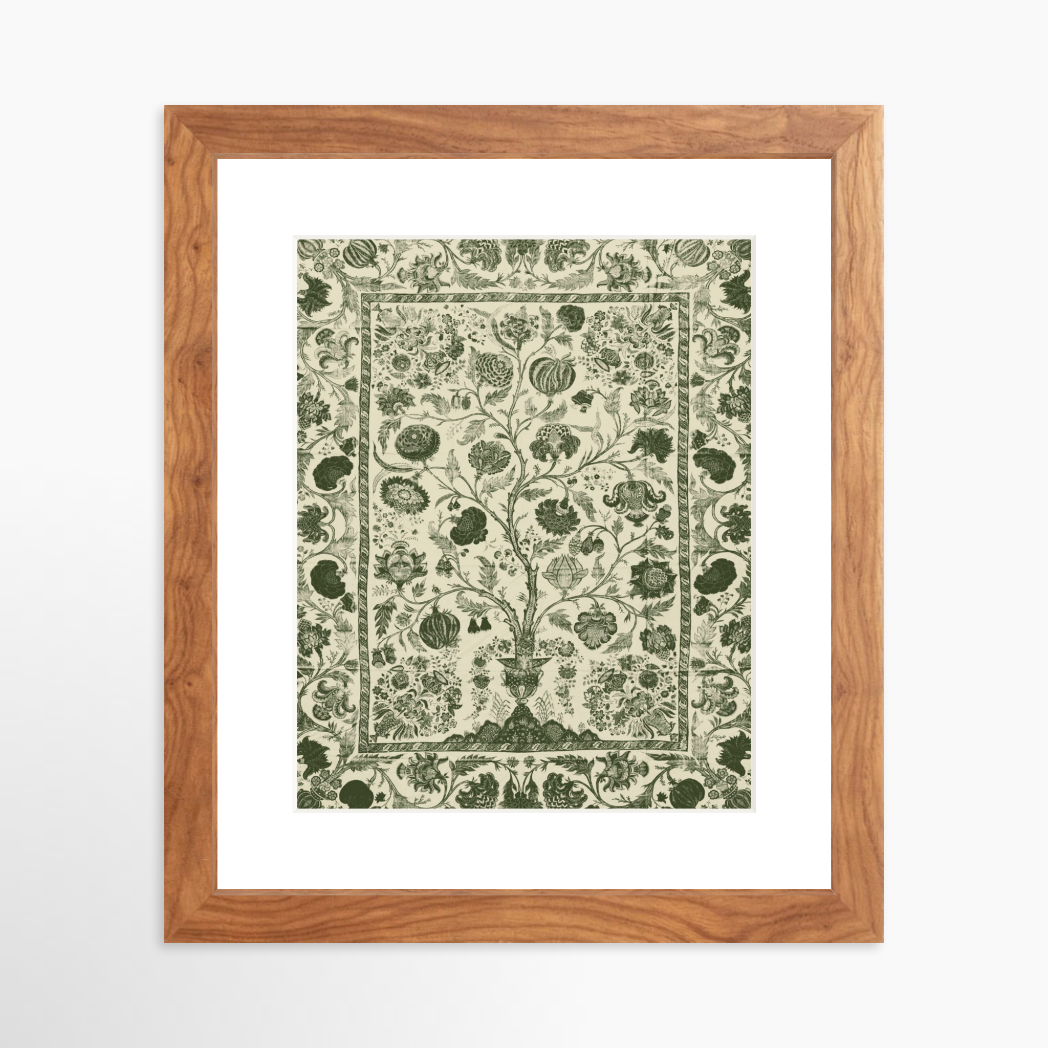 8x10 / Light Walnut Frame + White Mat