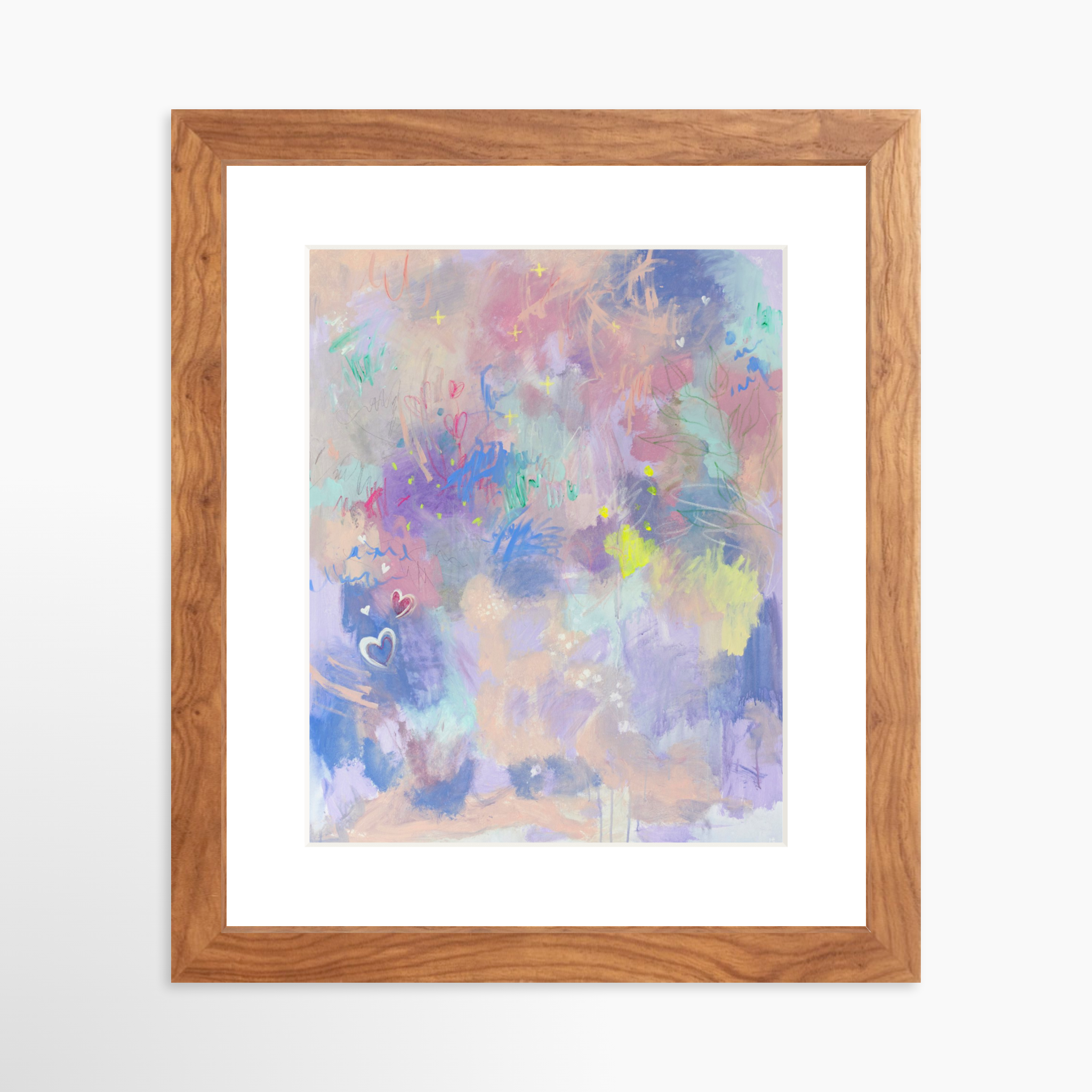 8x10 / Light Walnut Frame + White Mat