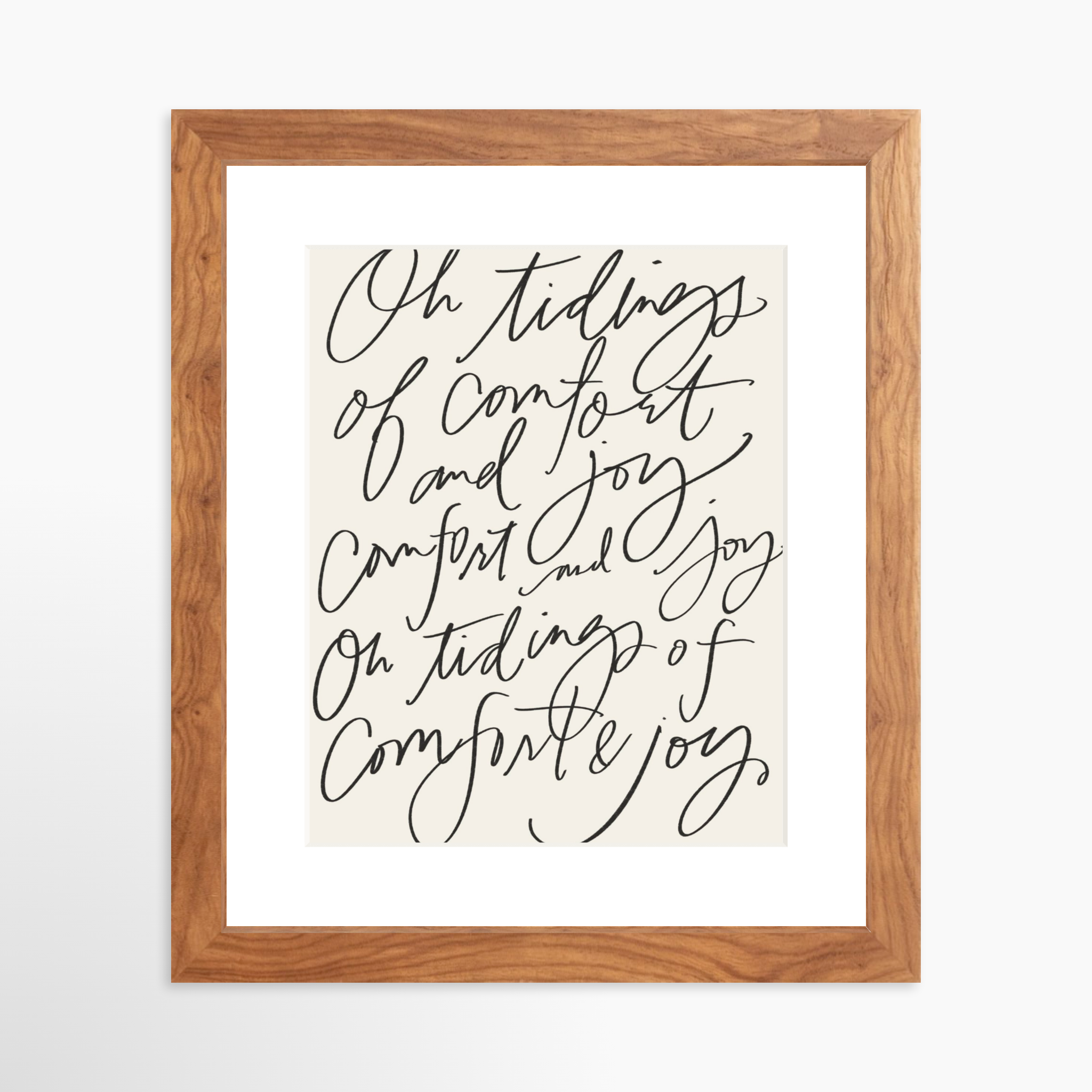8x10 / Light Walnut Frame + White Mat