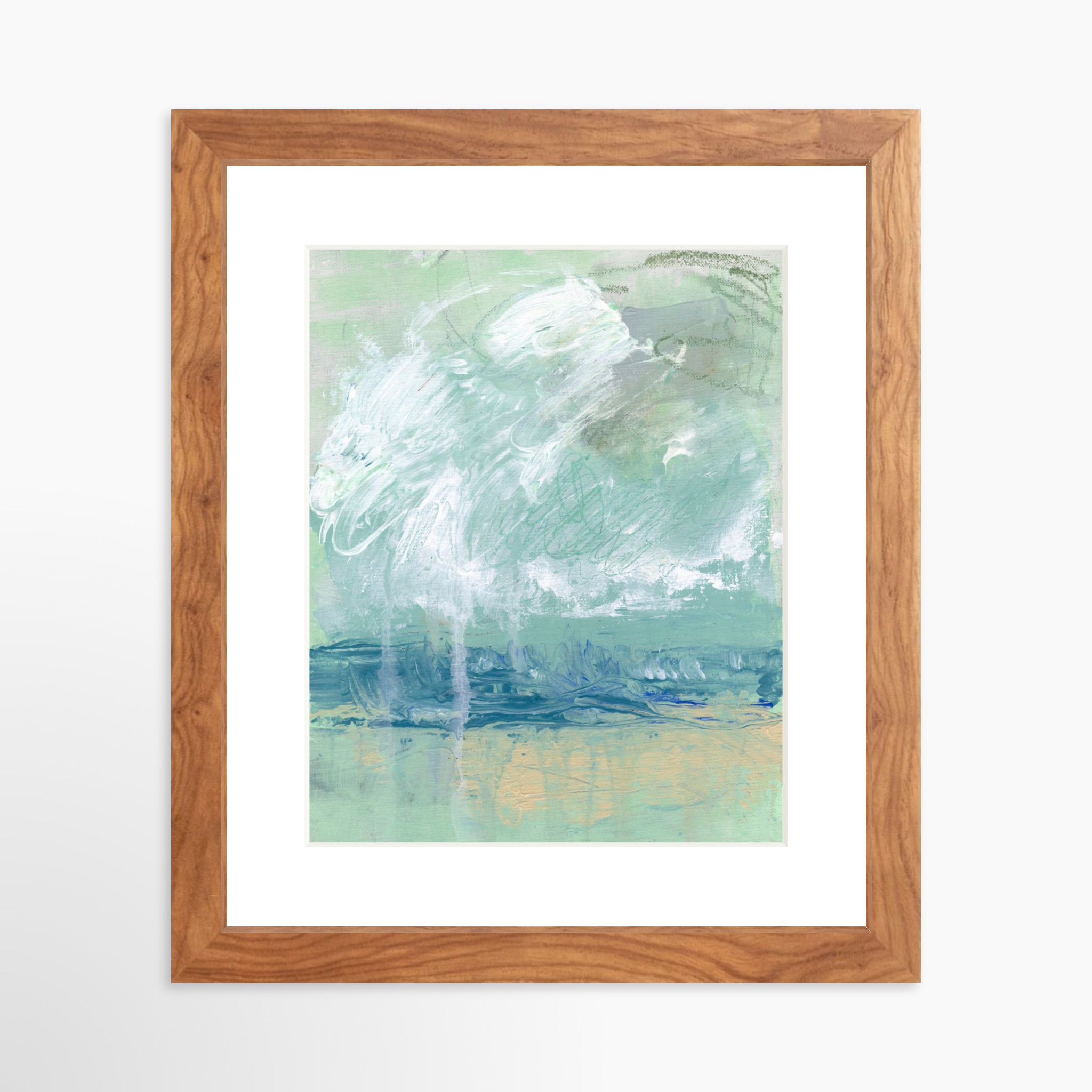 8x10 / Light Walnut Frame + White Mat