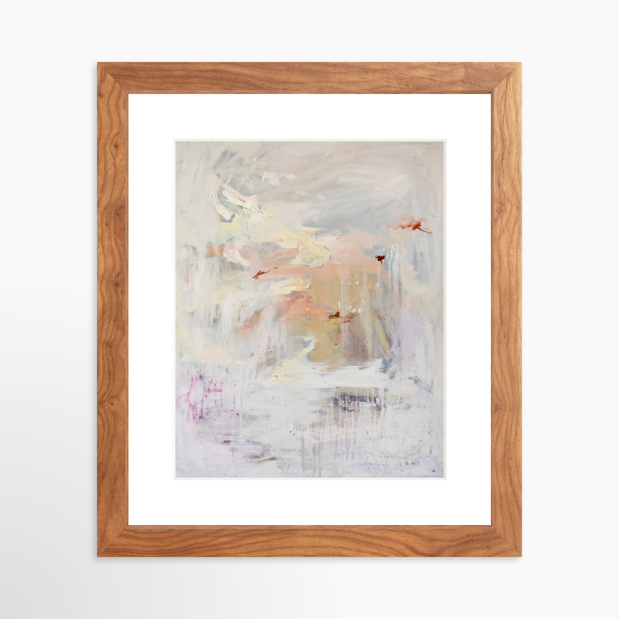 8x10 / Light Walnut Frame + White Mat