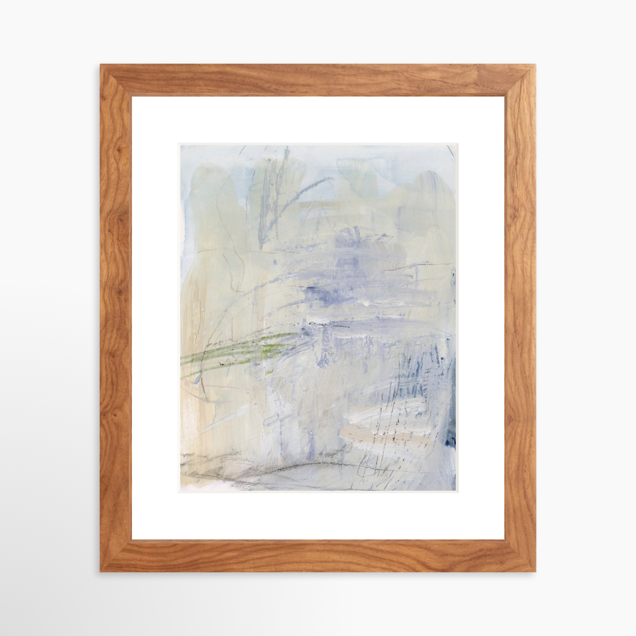 8x10 / Light Walnut Frame + White Mat