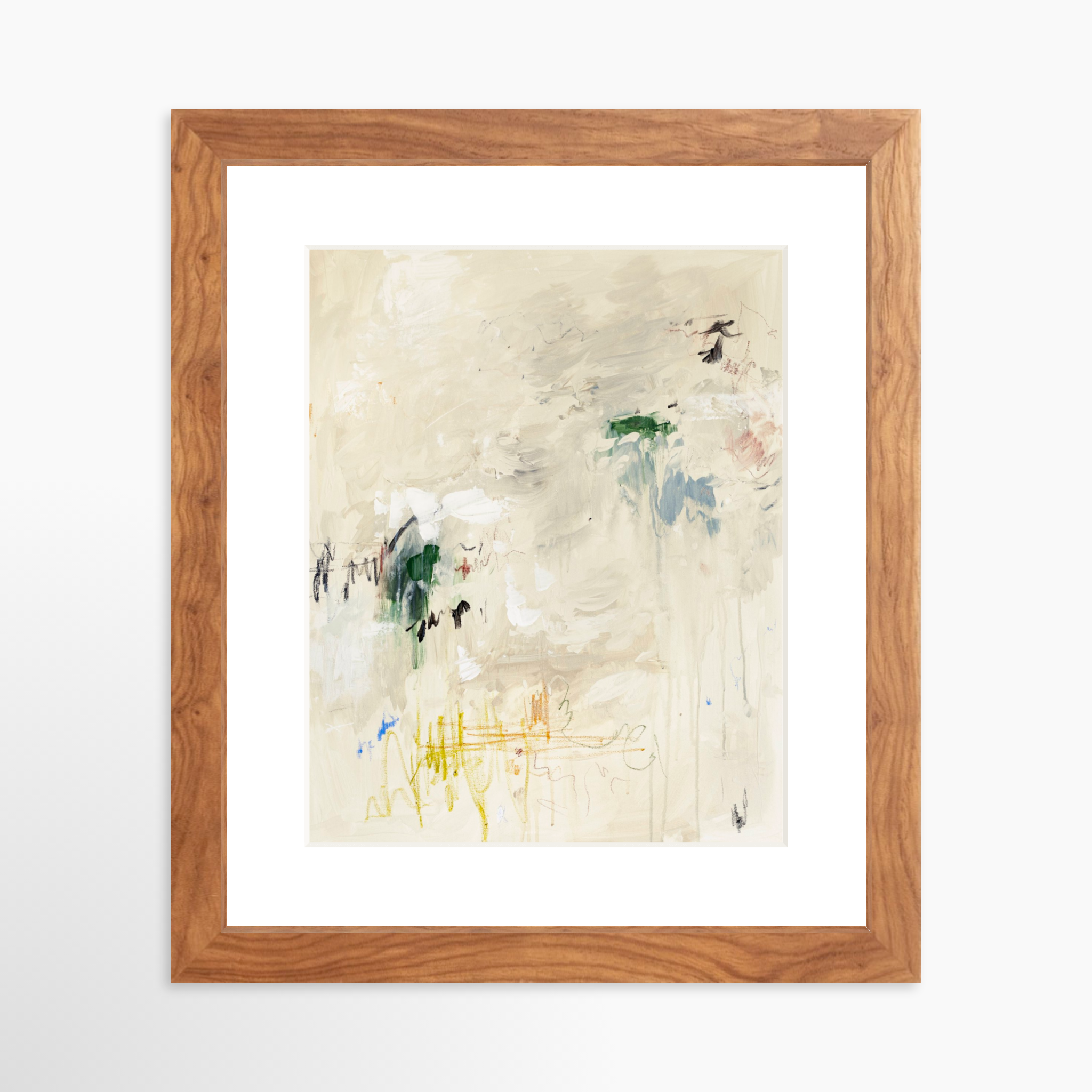 8x10 / Light Walnut Frame + White Mat