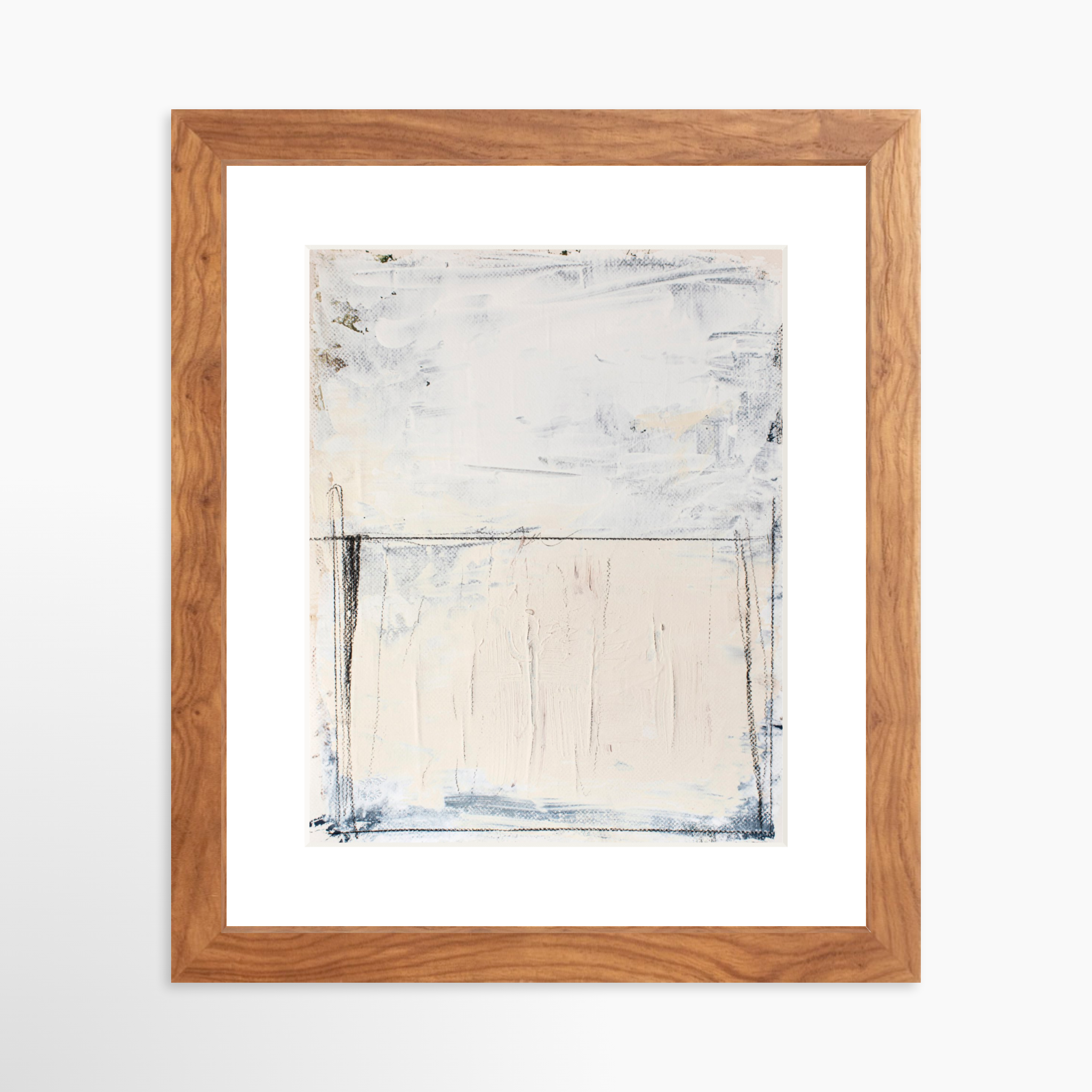 8x10 / Light Walnut Frame + White Mat