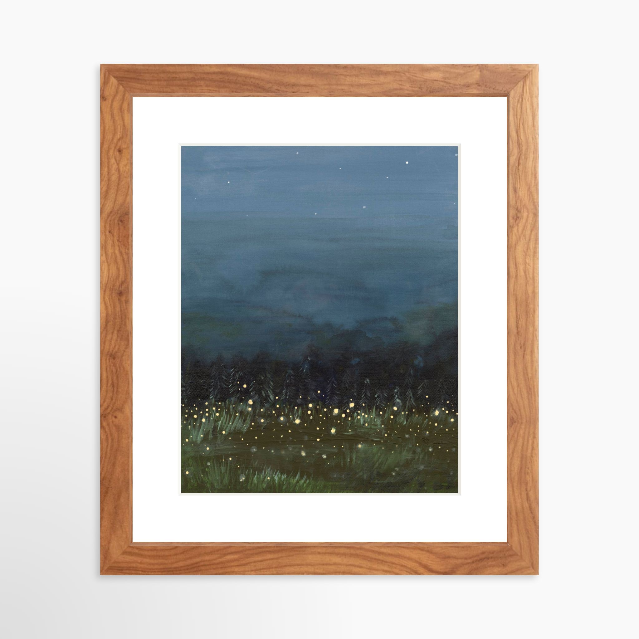 8x10 / Light Walnut Frame + White Mat