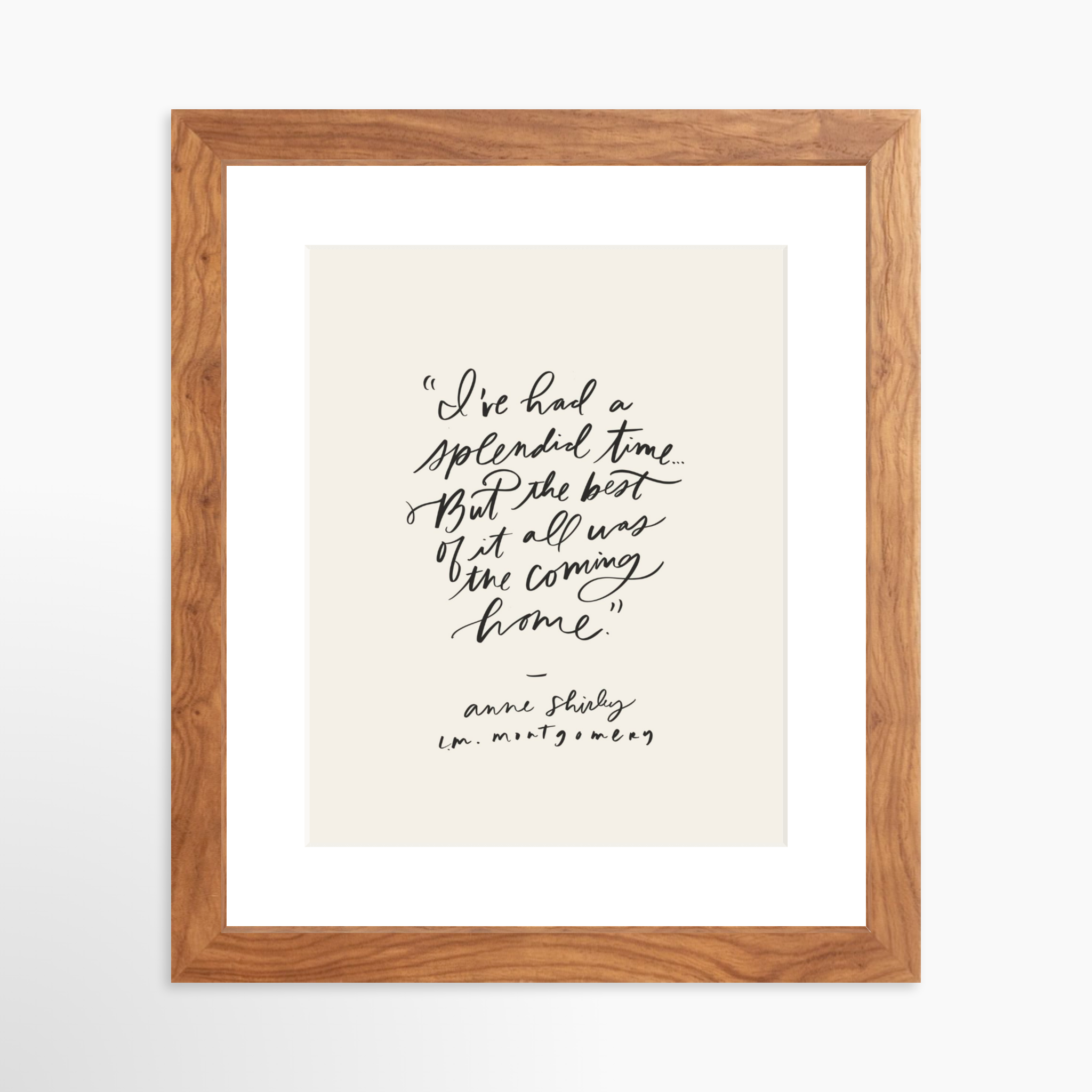 8x10 / Light Walnut Frame + White Mat