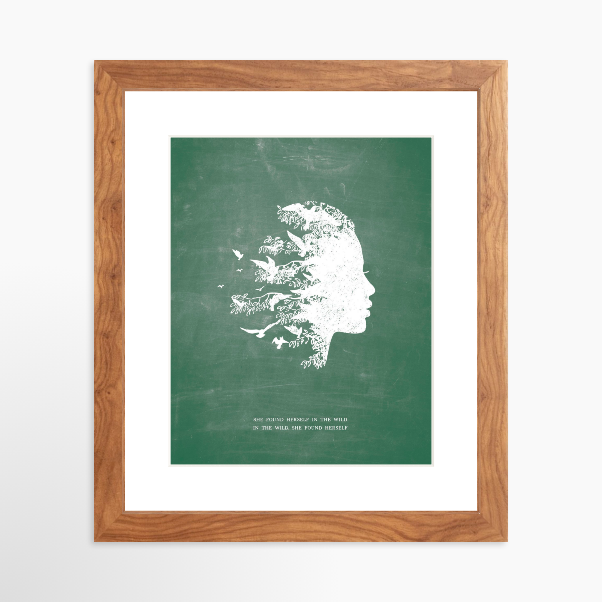 8x10 / Light Walnut Frame + White Mat