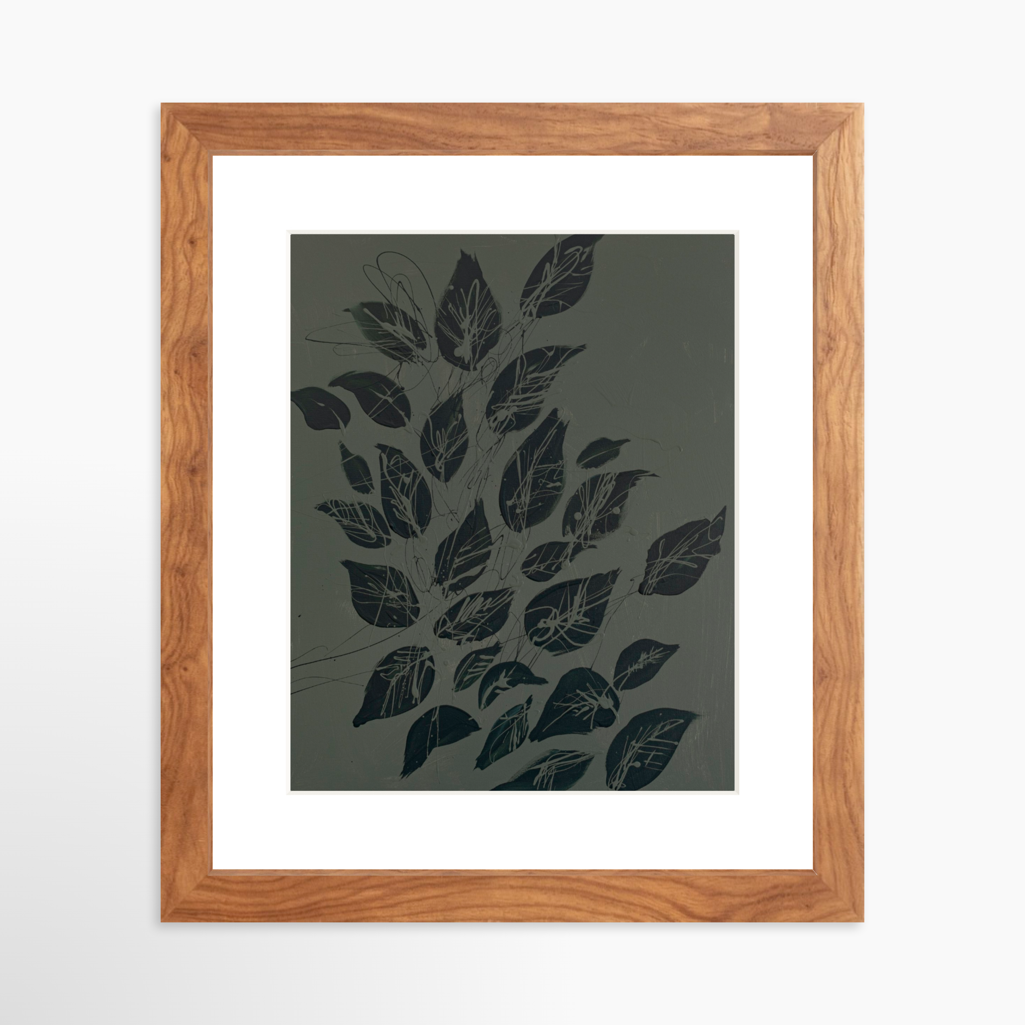 8x10 / Light Walnut Frame + White Mat