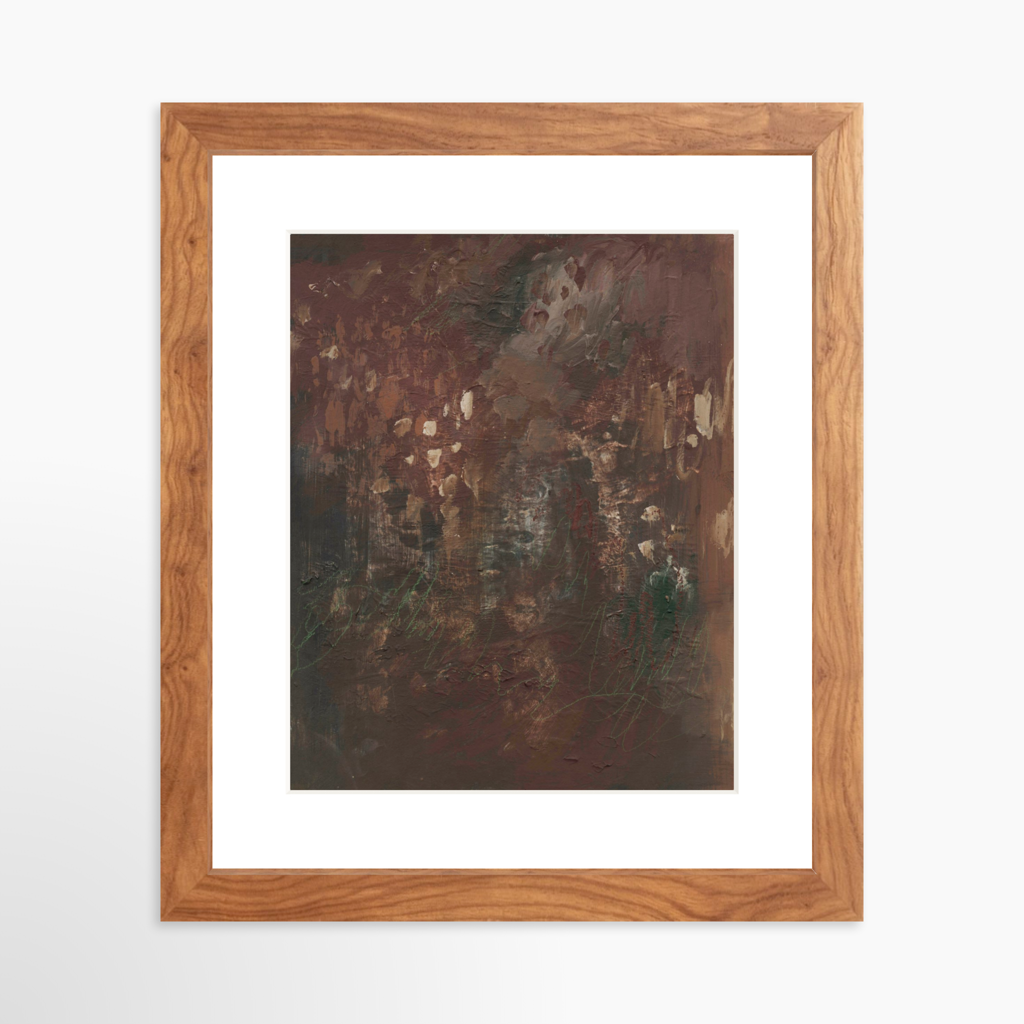 8x10 / Light Walnut Frame + White Mat