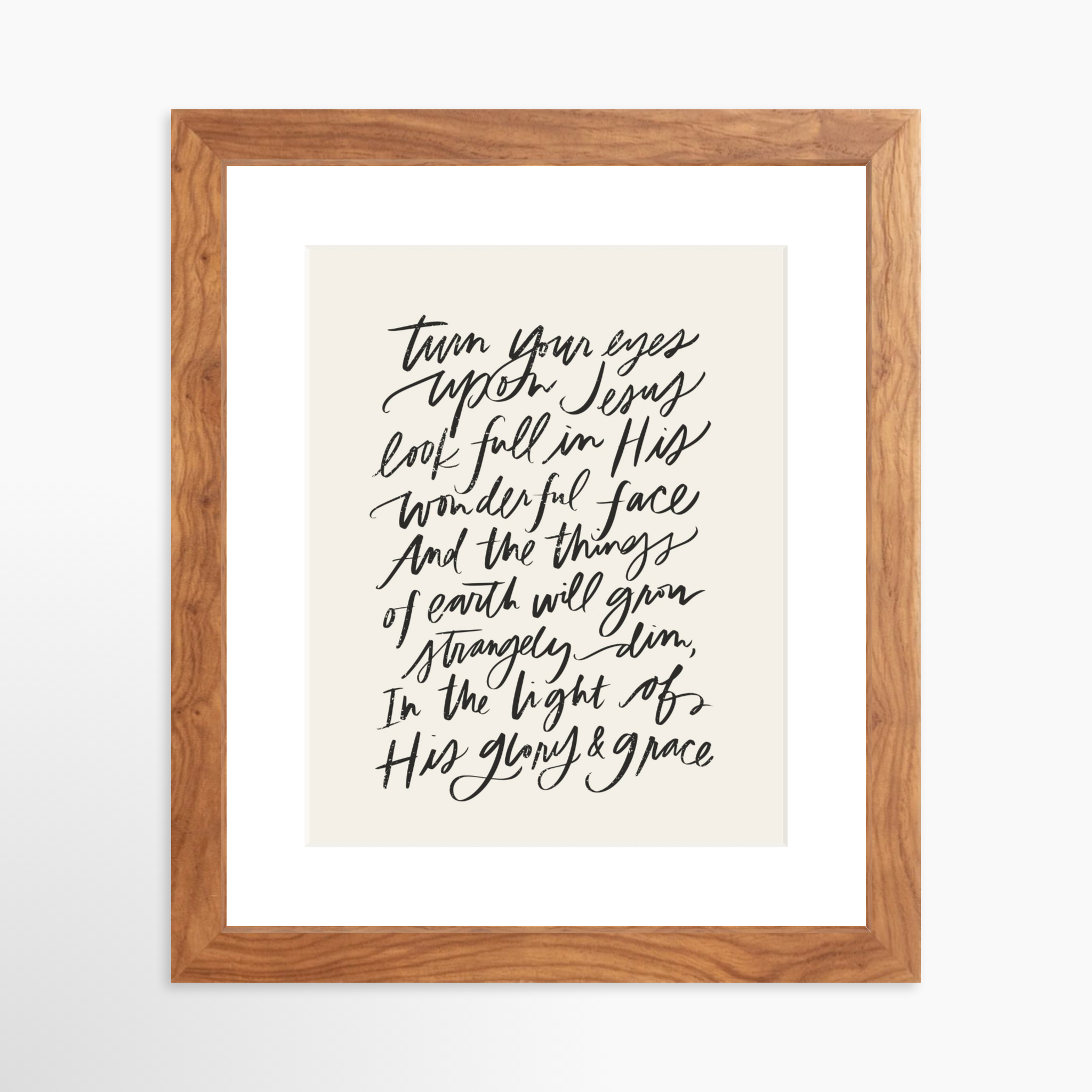 8x10 / Light Walnut Frame + White Mat