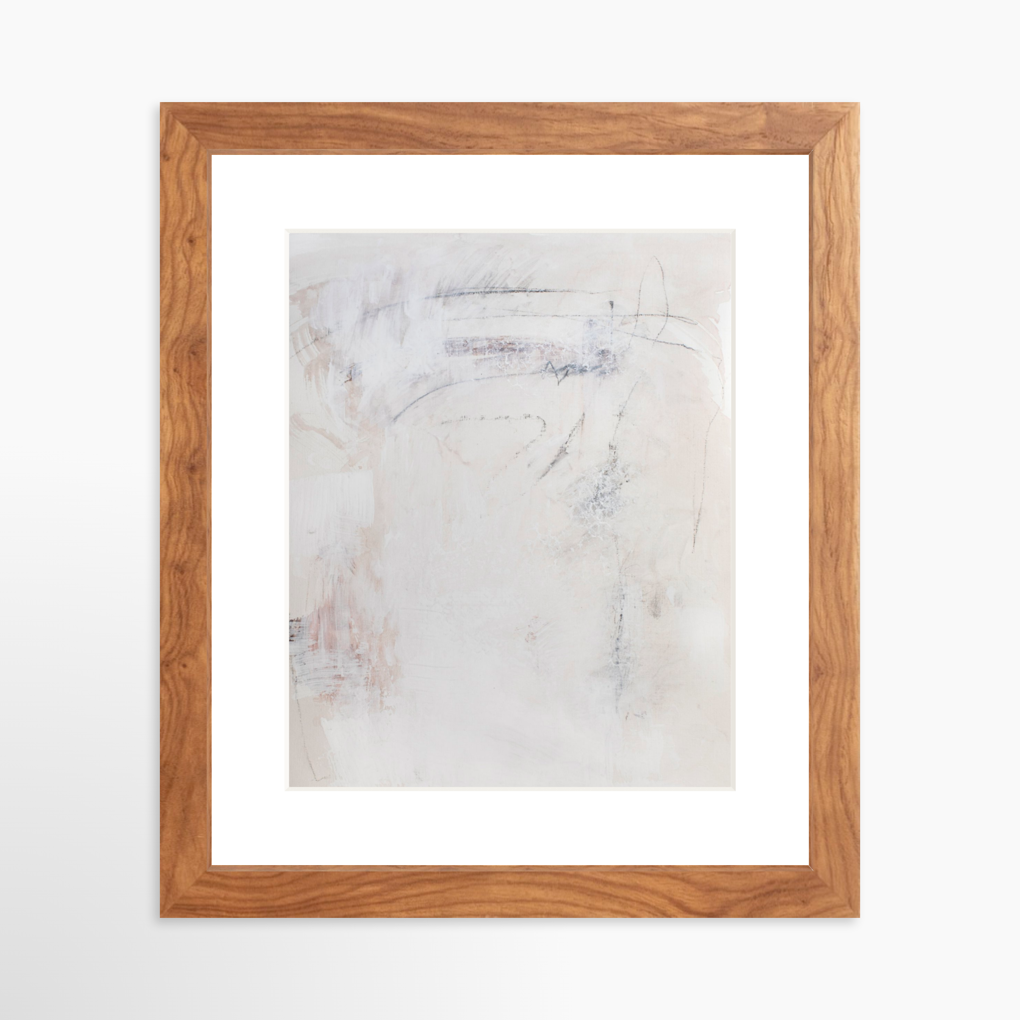 8x10 / Light Walnut Frame + White Mat